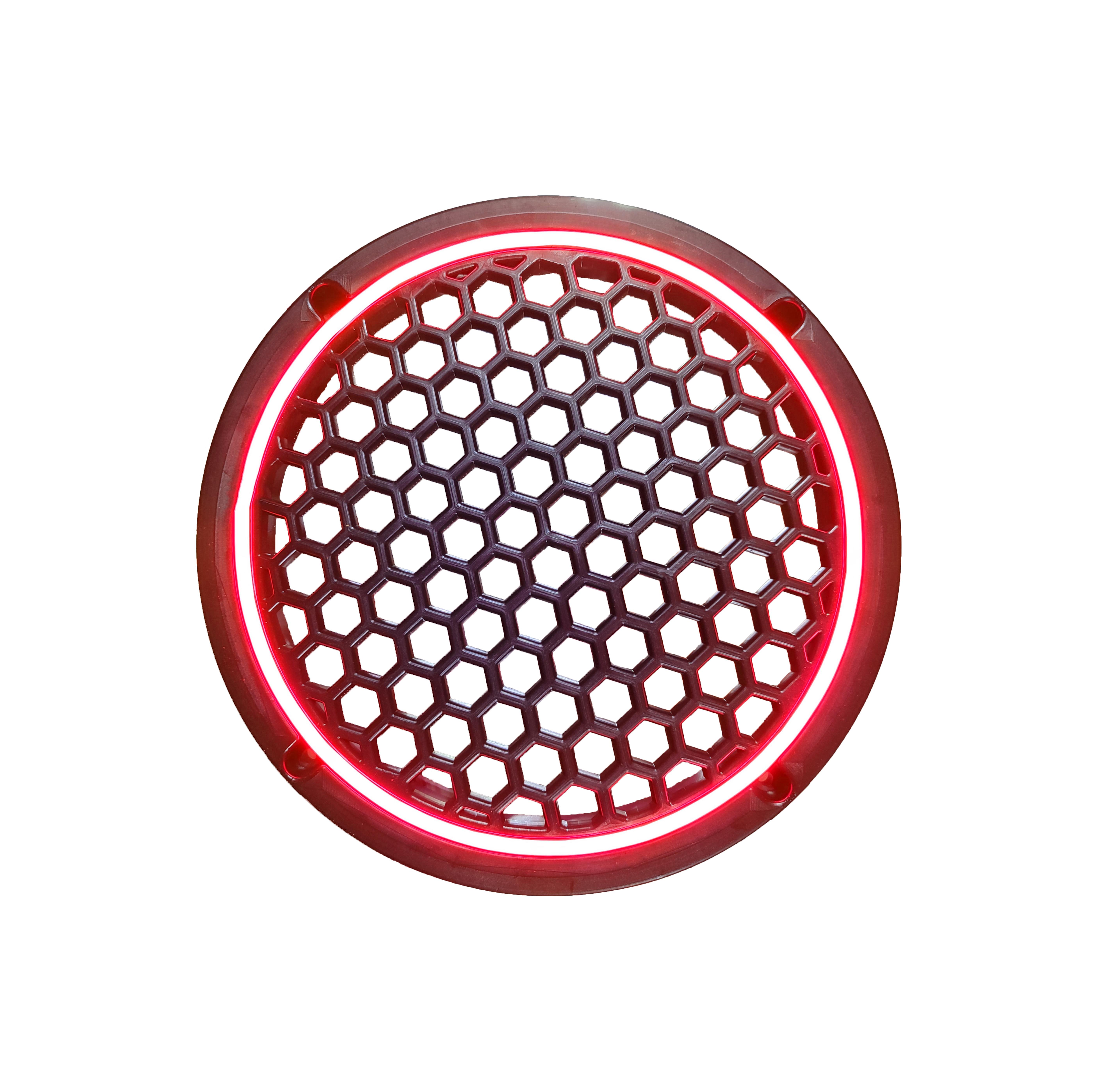 Neon Işıklı 20 cm Hoparlör ve Midrange Kapağı - 2 Adet - Kırmızı