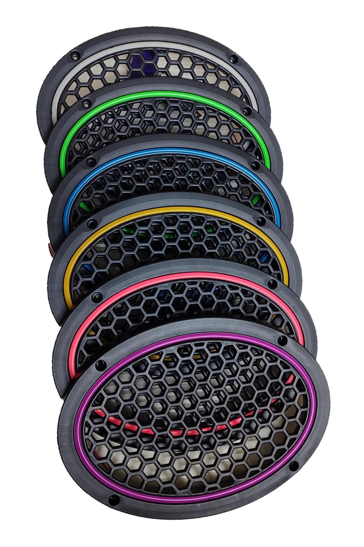 Neon Işıklı (6x9) İnç Kaliteli Plastik Hoparlör Ve Midrange Kapağı - 2 Adet - Mor