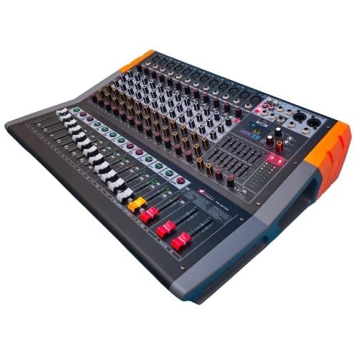 PM-12D1200 - 12 kanal 99 DSP Effect Power Mixer - 12 Mono + 2 AUX Giriş - 2x600 WATT