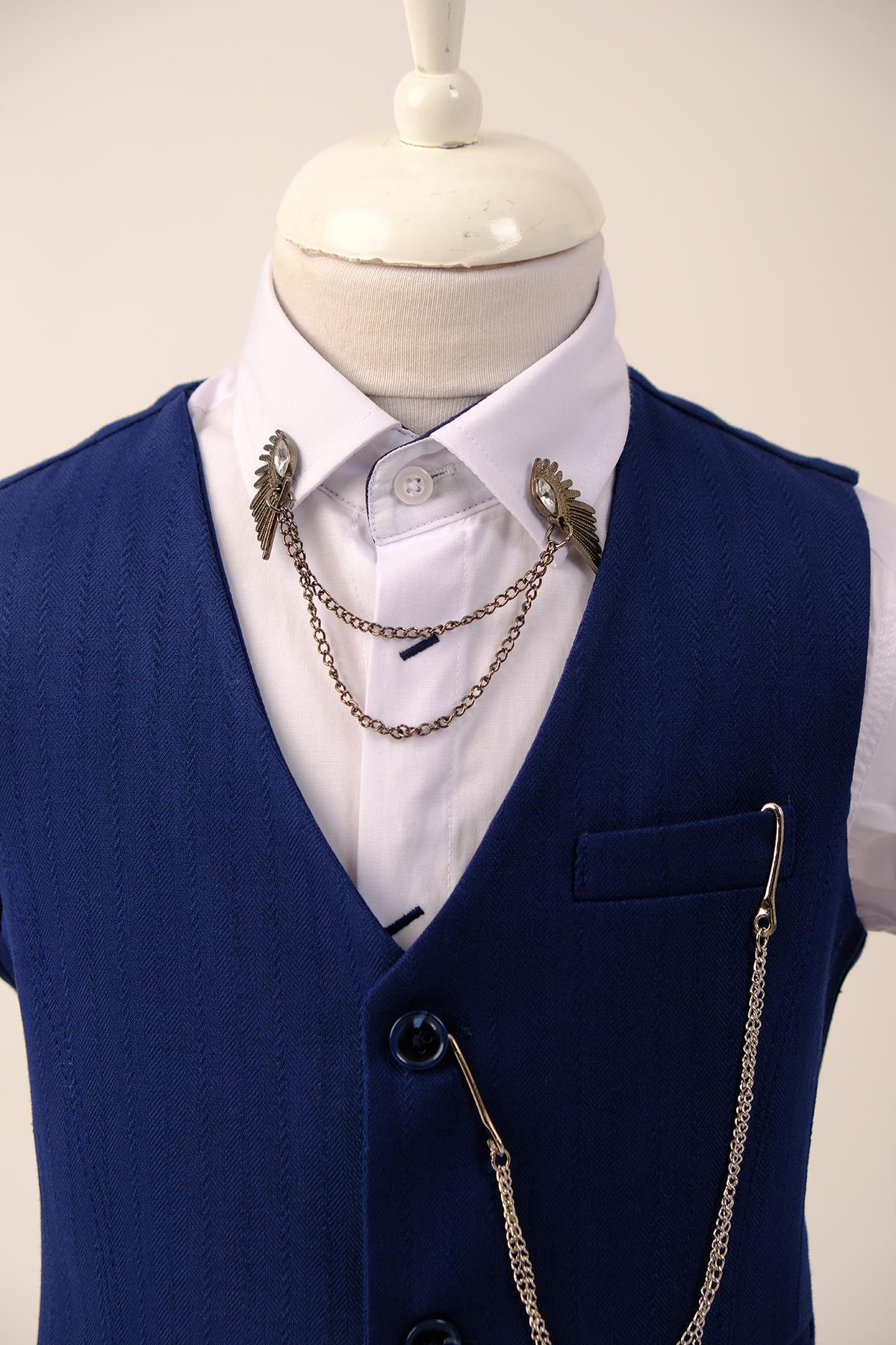 Doctor Junior Erkek Çocuk Slim Fit Takım Elbise Yelekli