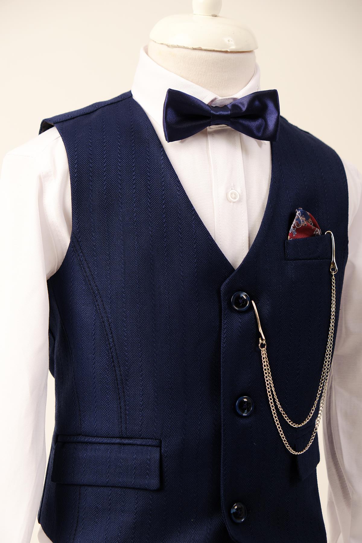 Doctor Junior Erkek Çocuk Slim Fit Takım Elbise Yelekli
