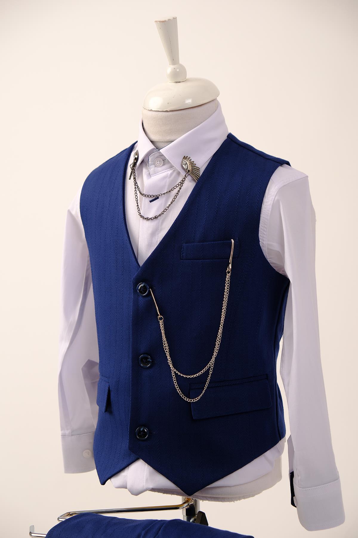 Doctor Junior Erkek Çocuk Slim Fit Takım Elbise Yelekli