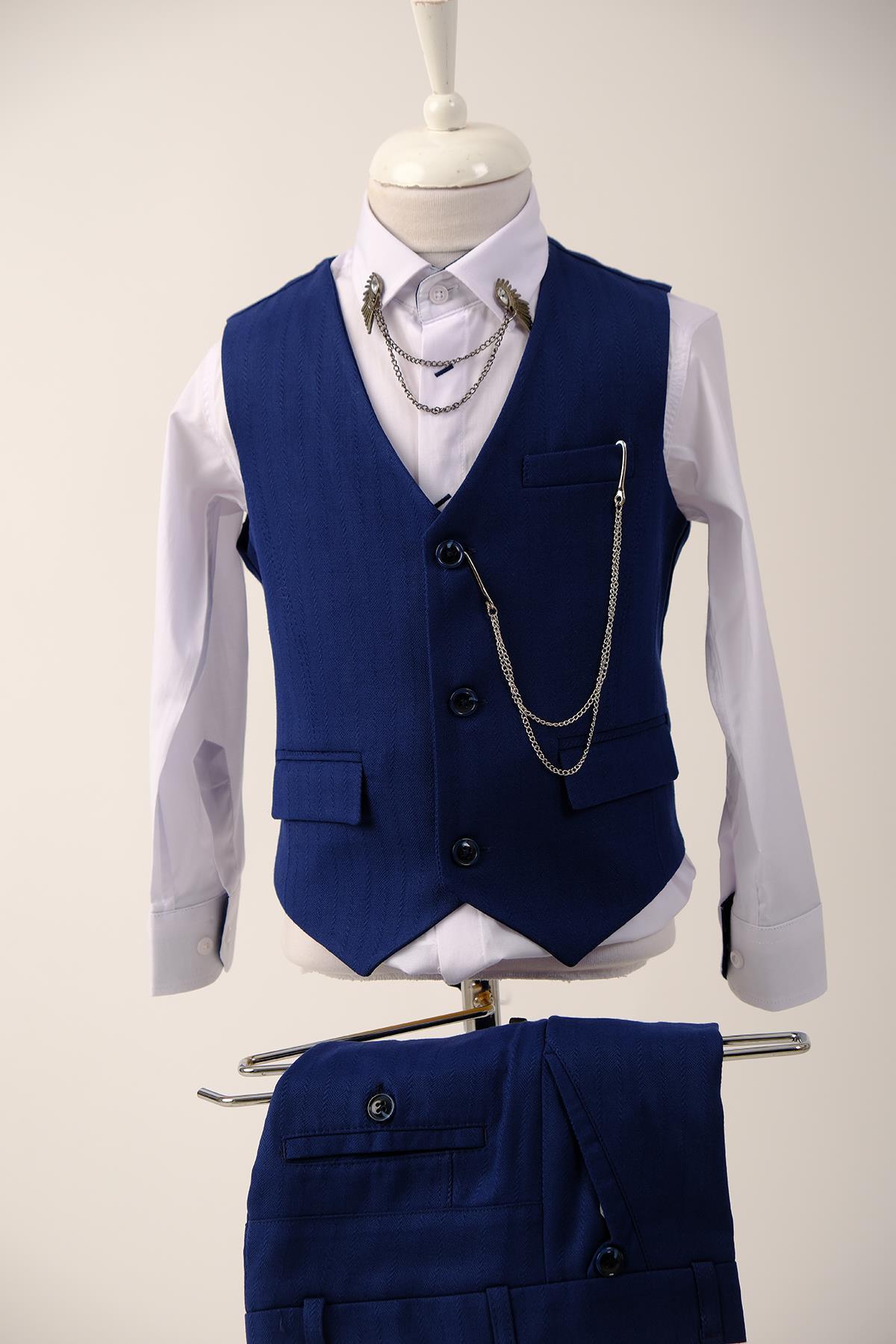Doctor Junior Erkek Çocuk Slim Fit Takım Elbise Yelekli