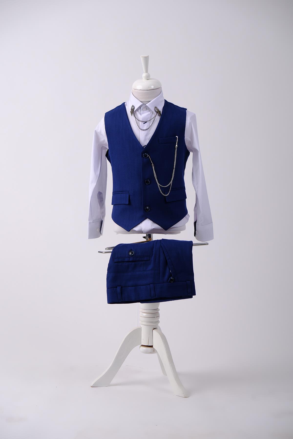 Doctor Junior Erkek Çocuk Slim Fit Takım Elbise Yelekli