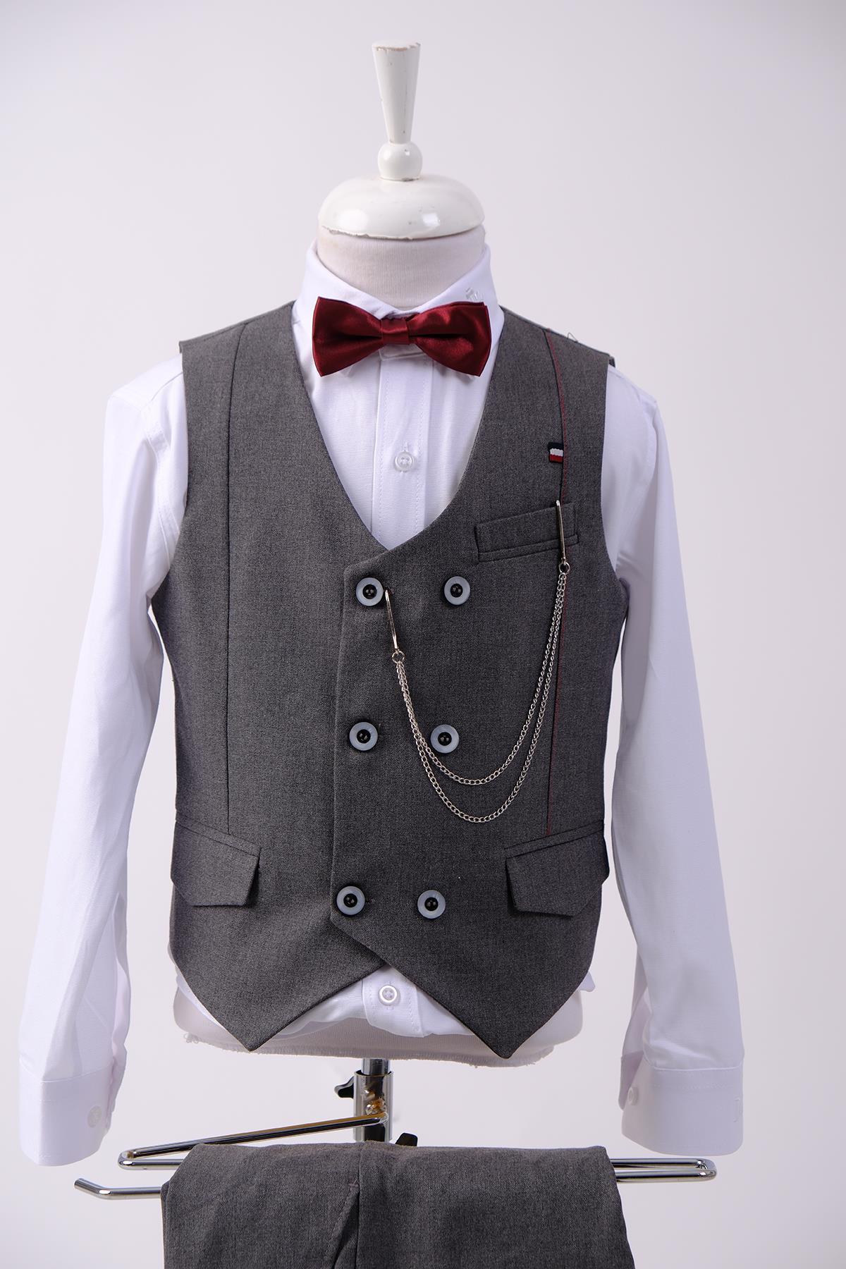 Doctor Junior Erkek Çocuk Yelek Pantolon Fit Takım Elbise 