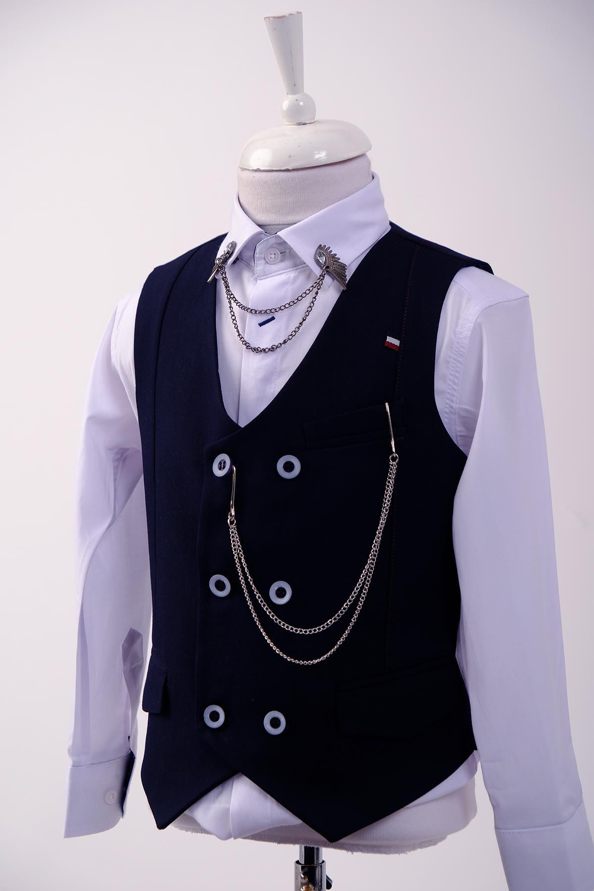 Doctor Junior Erkek Çocuk Yelek Pantolon Fit Takım Elbise 