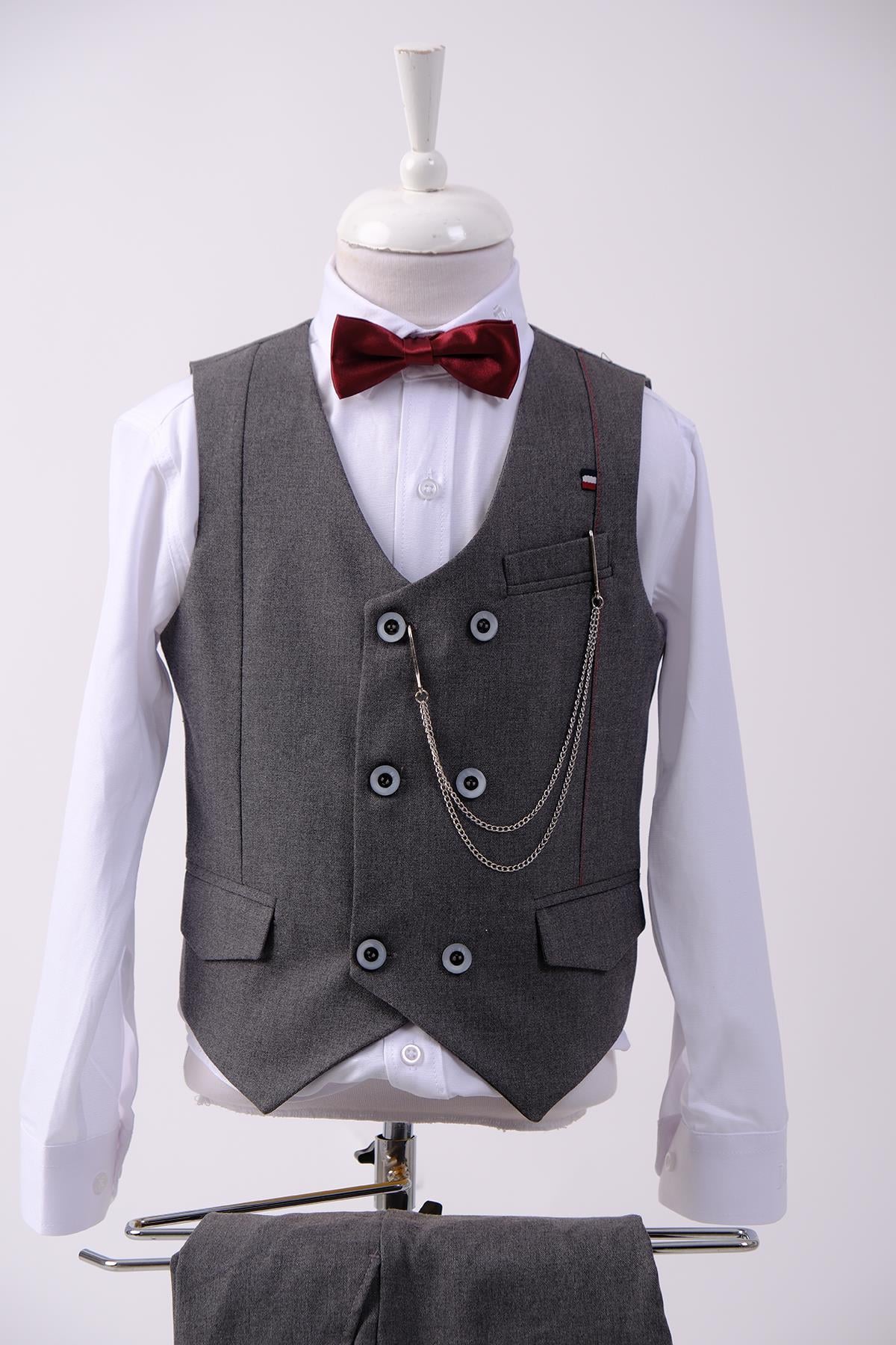 Doctor Junior Erkek Çocuk Yelek Pantolon Fit Takım Elbise 