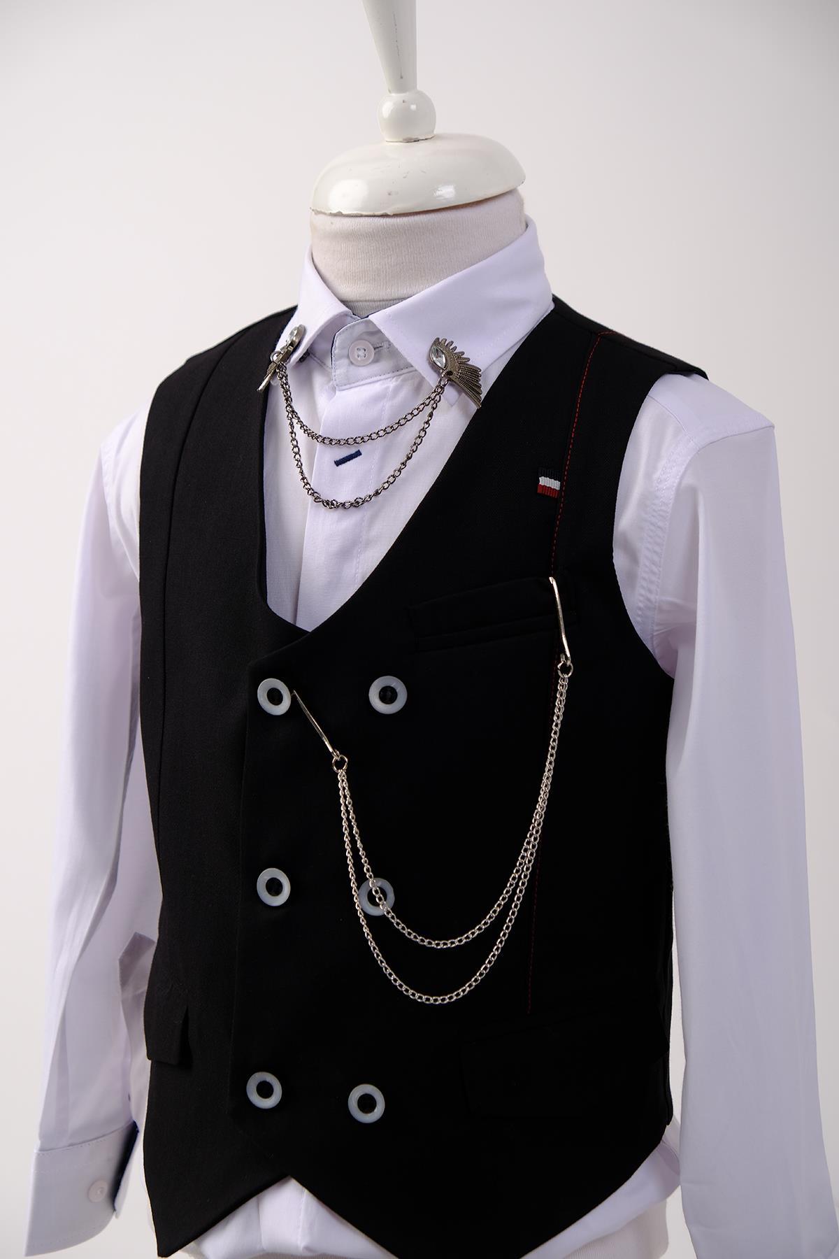 Doctor Junior Erkek Çocuk Yelek Pantolon Fit Takım Elbise 