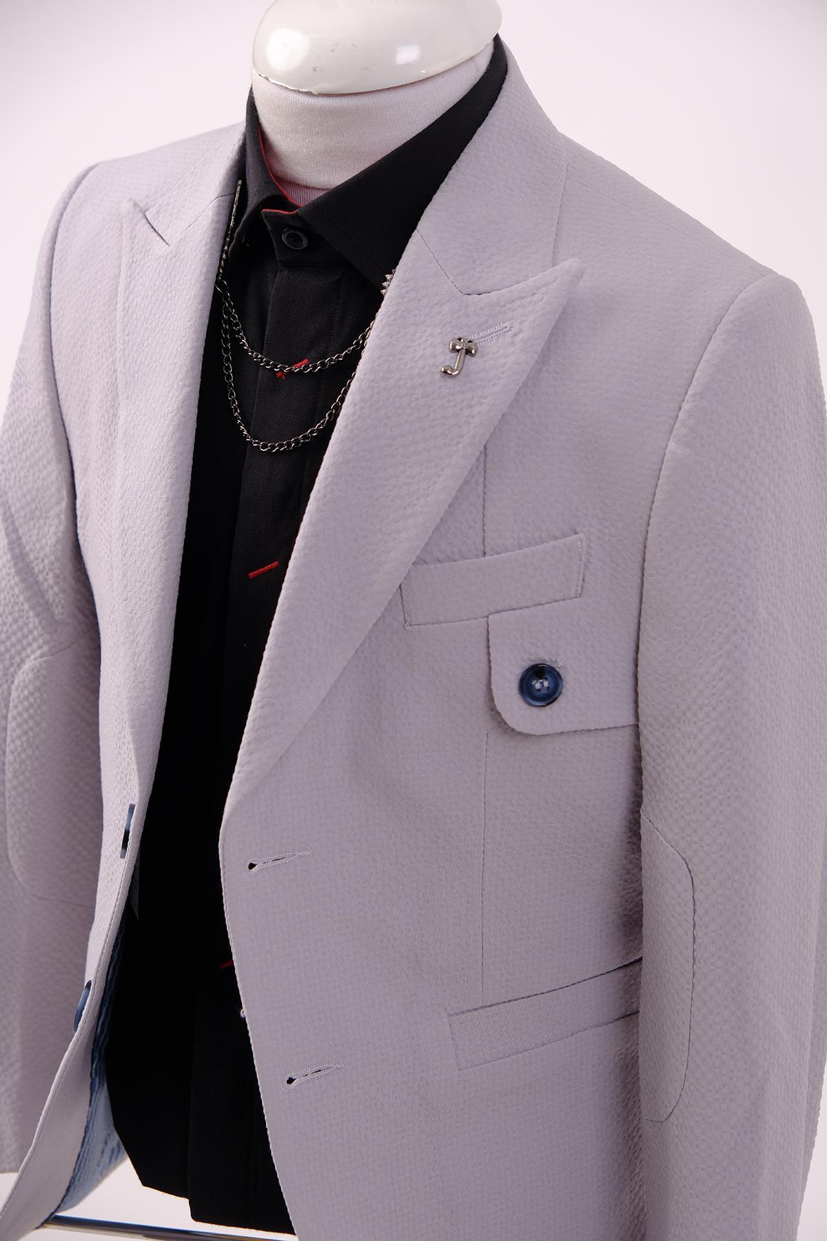 Doctor Junior Gofre Kumaş Erkek Çocuk Slim Fit Takım Elbise