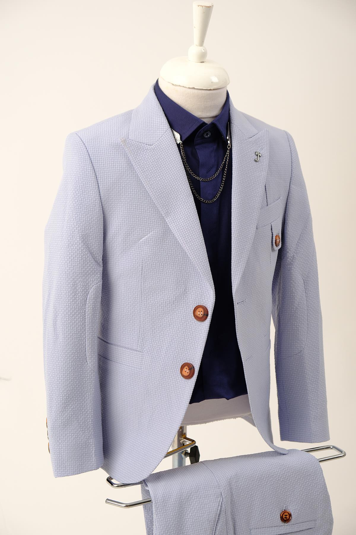 Doctor Junior Gofre Kumaş Erkek Çocuk Slim Fit Takım Elbise