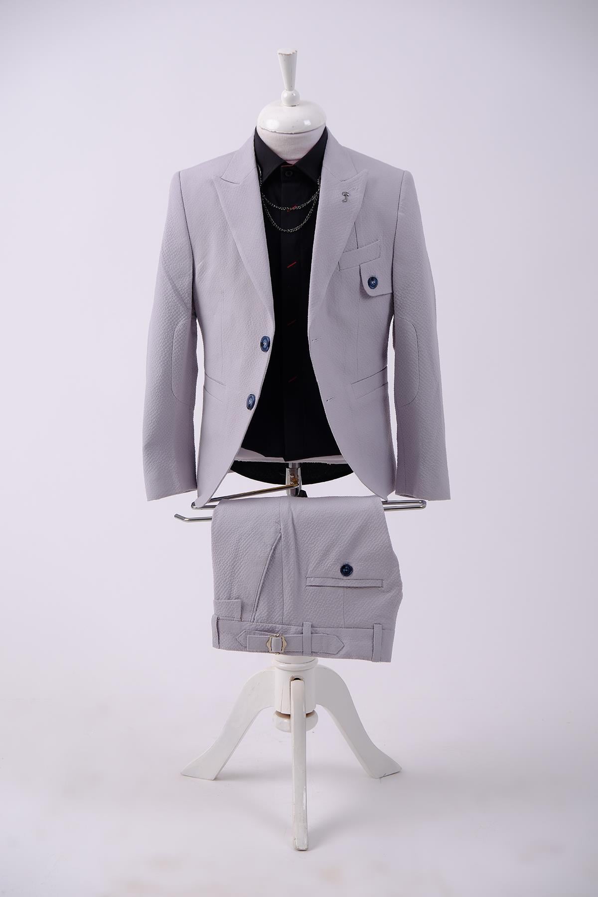 Doctor Junior Gofre Kumaş Erkek Çocuk Slim Fit Takım Elbise