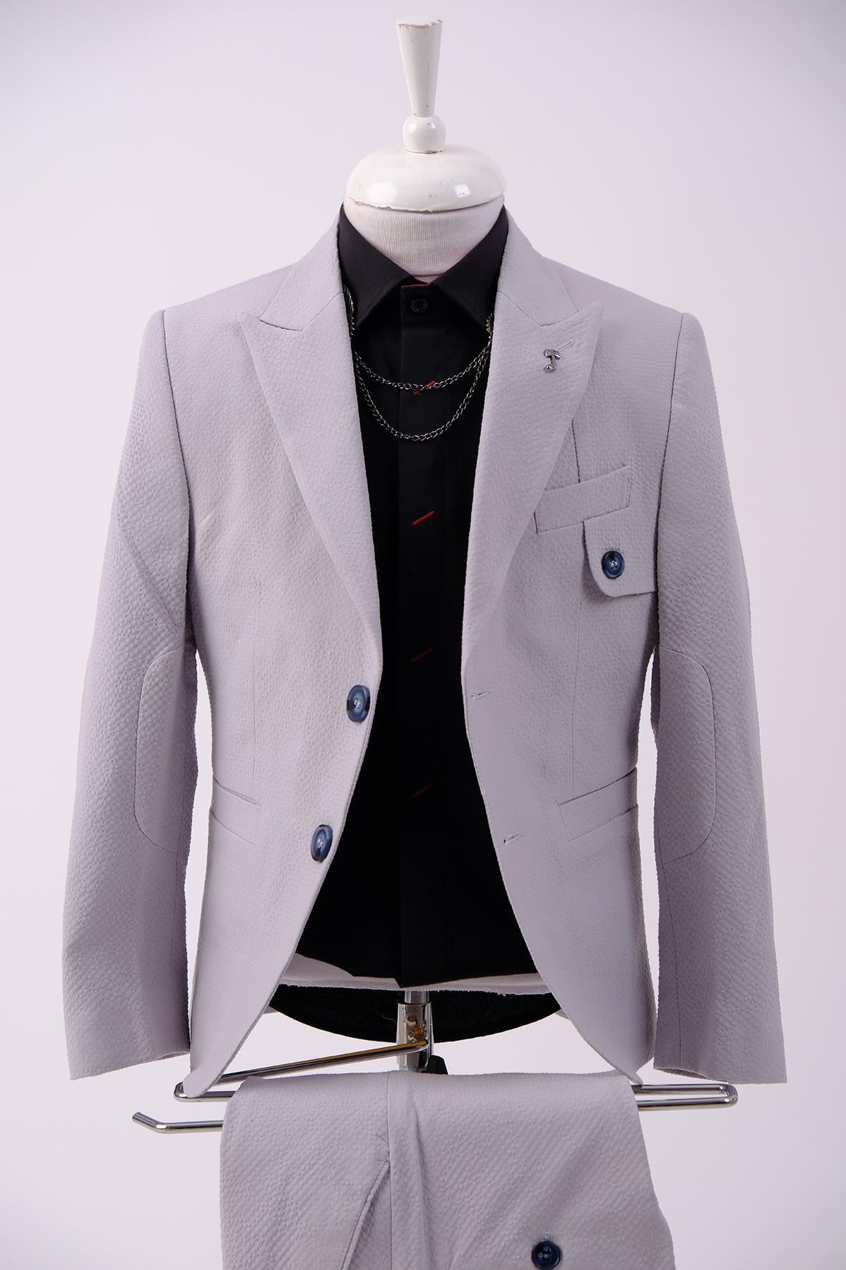Doctor Junior Gofre Kumaş Erkek Çocuk Slim Fit Takım Elbise