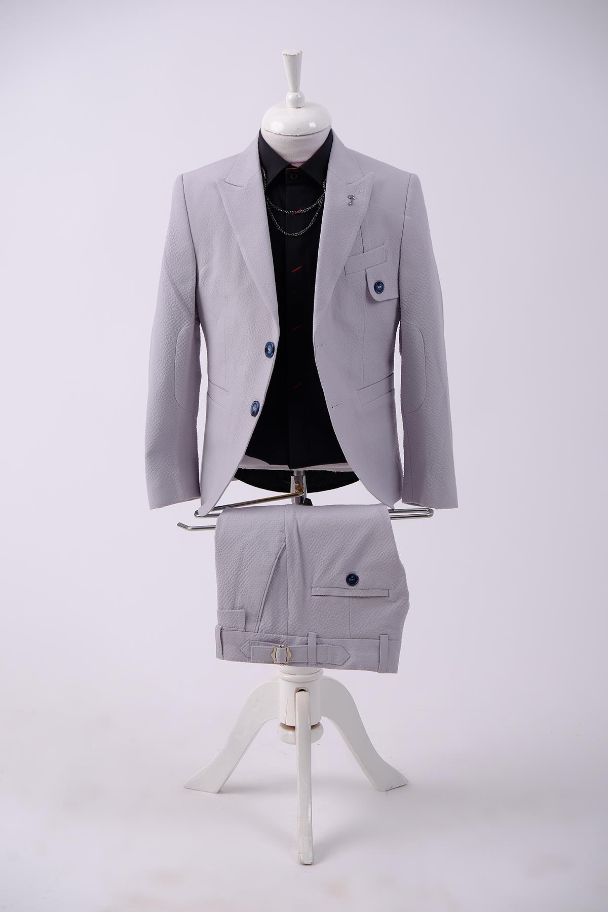 Doctor Junior Gofre Kumaş Erkek Çocuk Slim Fit Takım Elbise