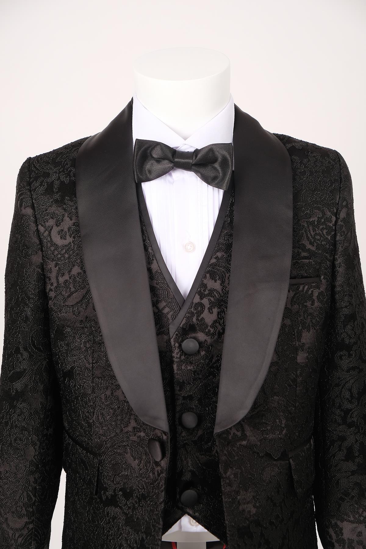 Doctor Junior İşlemeli Erkek Çocuk Smokin Takım Elbise_mnvs2290