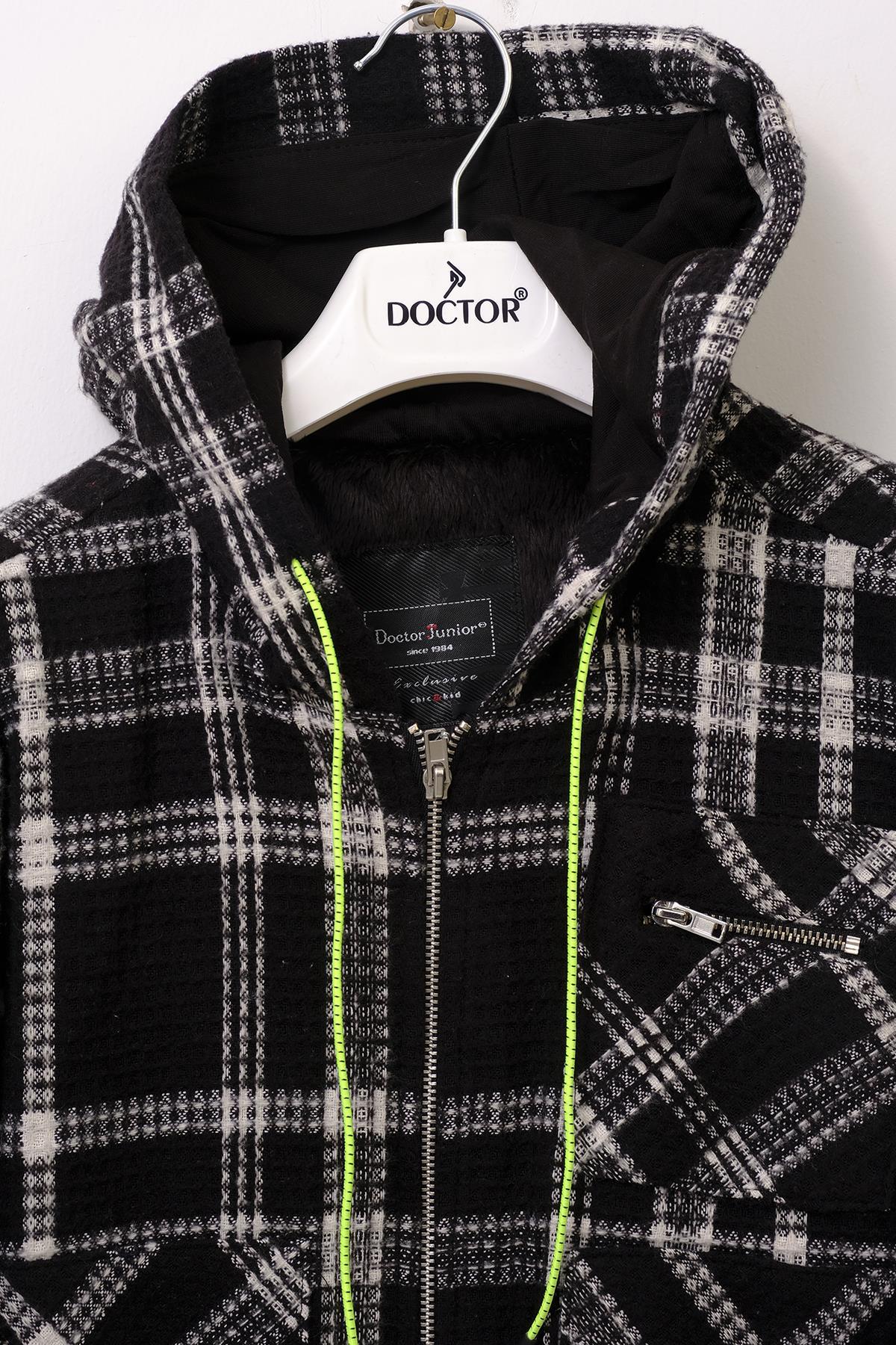doctor junior kapüşonlu erkek çocuk oduncu sweatshirt