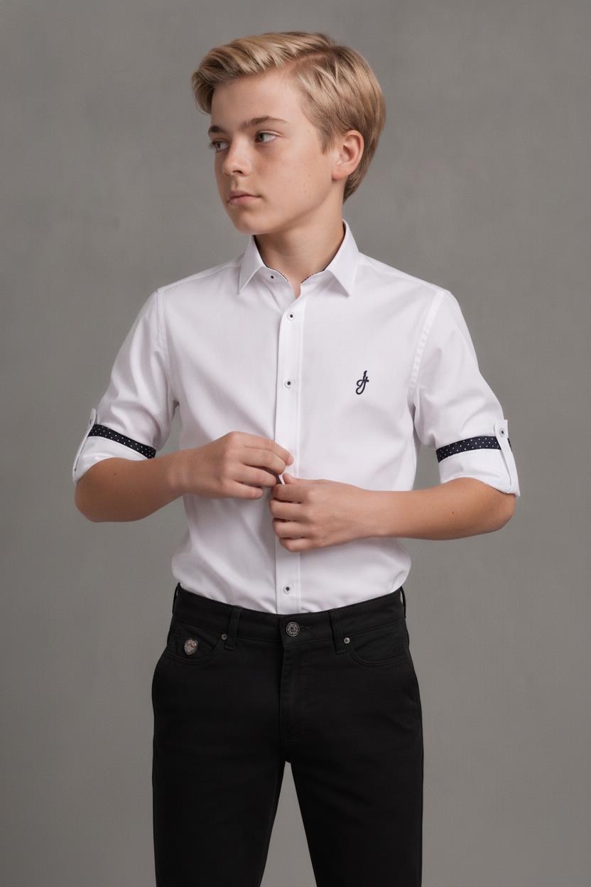 Doctor Junior oxfort erkek çocuk spor gömlek