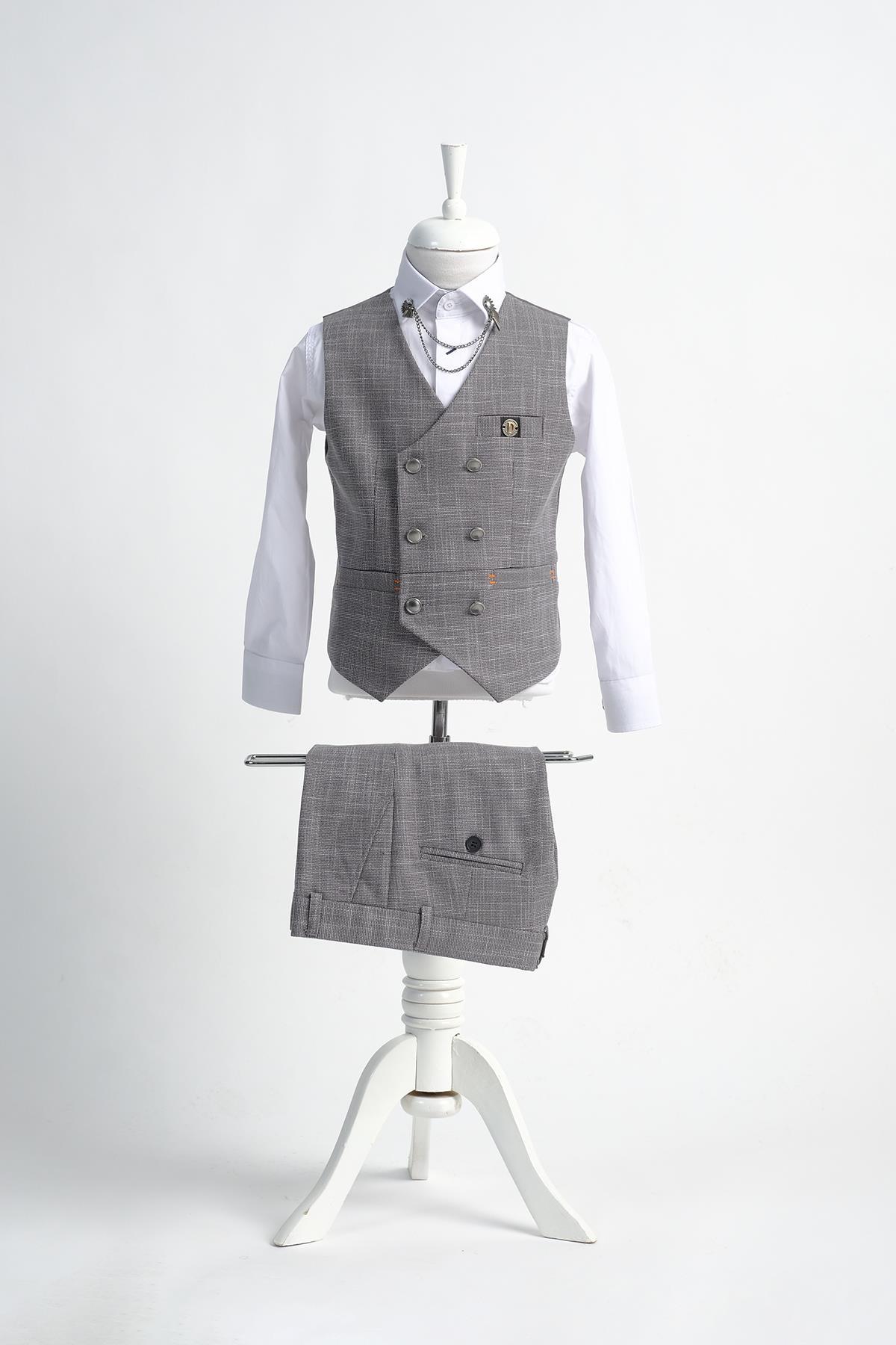 Doctor Junior Slim Fit Erkek Çocuk Takım Elbise Üç Parça