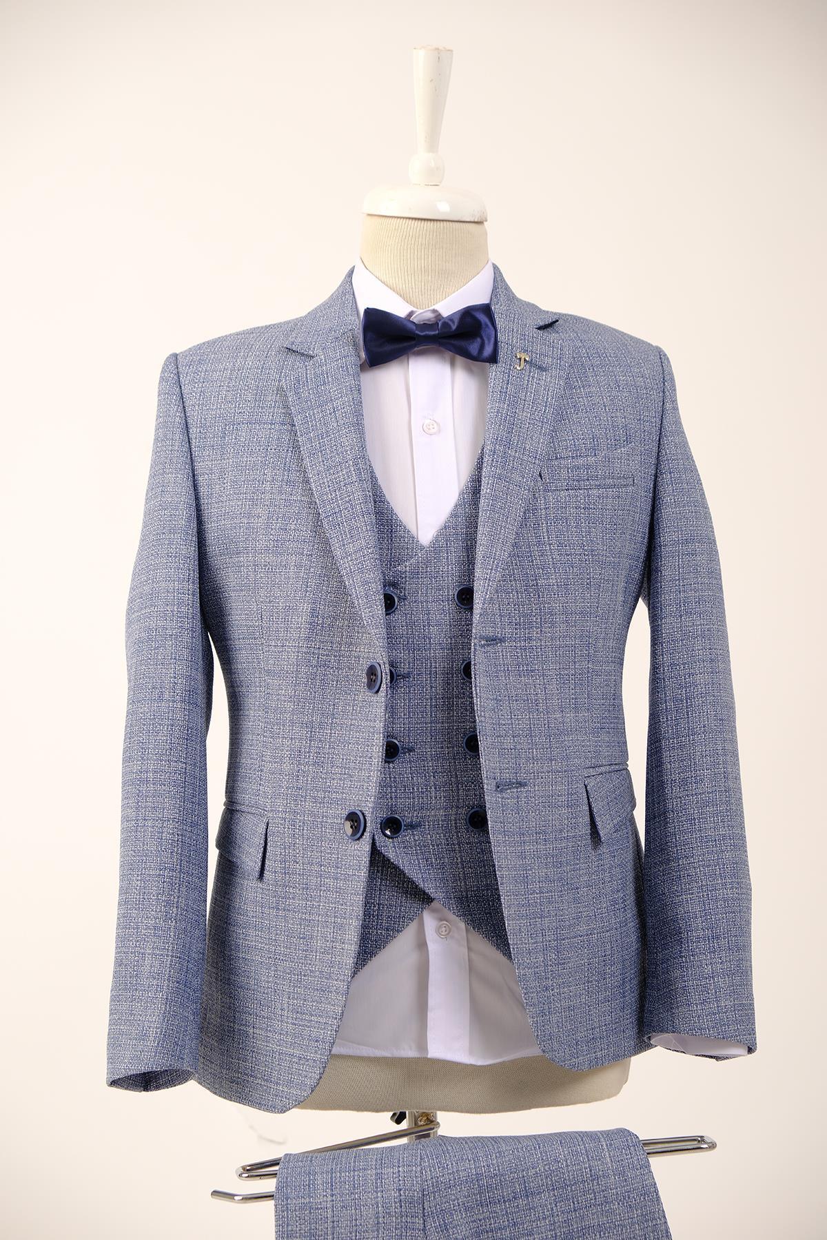 Doctor Junior Slim Fit Erkek Çocuk Üç Parça Takım Elbise