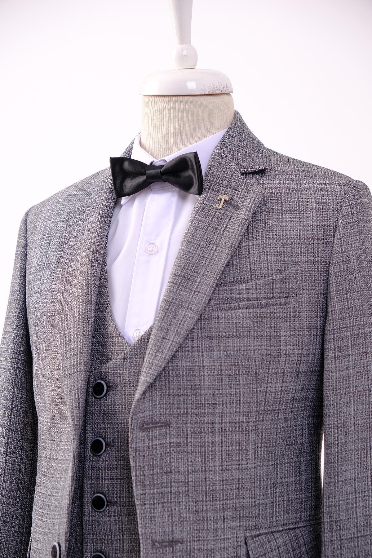 Doctor Junior Slim Fit Erkek Çocuk Üç Parça Takım Elbise