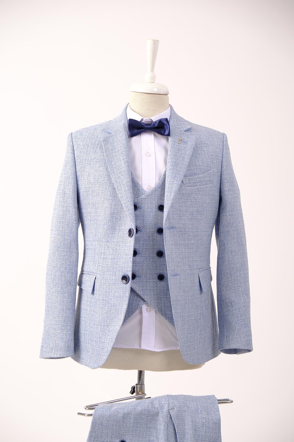 Doctor Junior Slim Fit Erkek Çocuk Üç Parça Takım Elbise