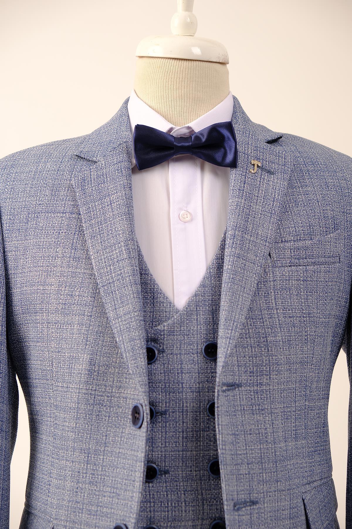 Doctor Junior Slim Fit Erkek Çocuk Üç Parça Takım Elbise