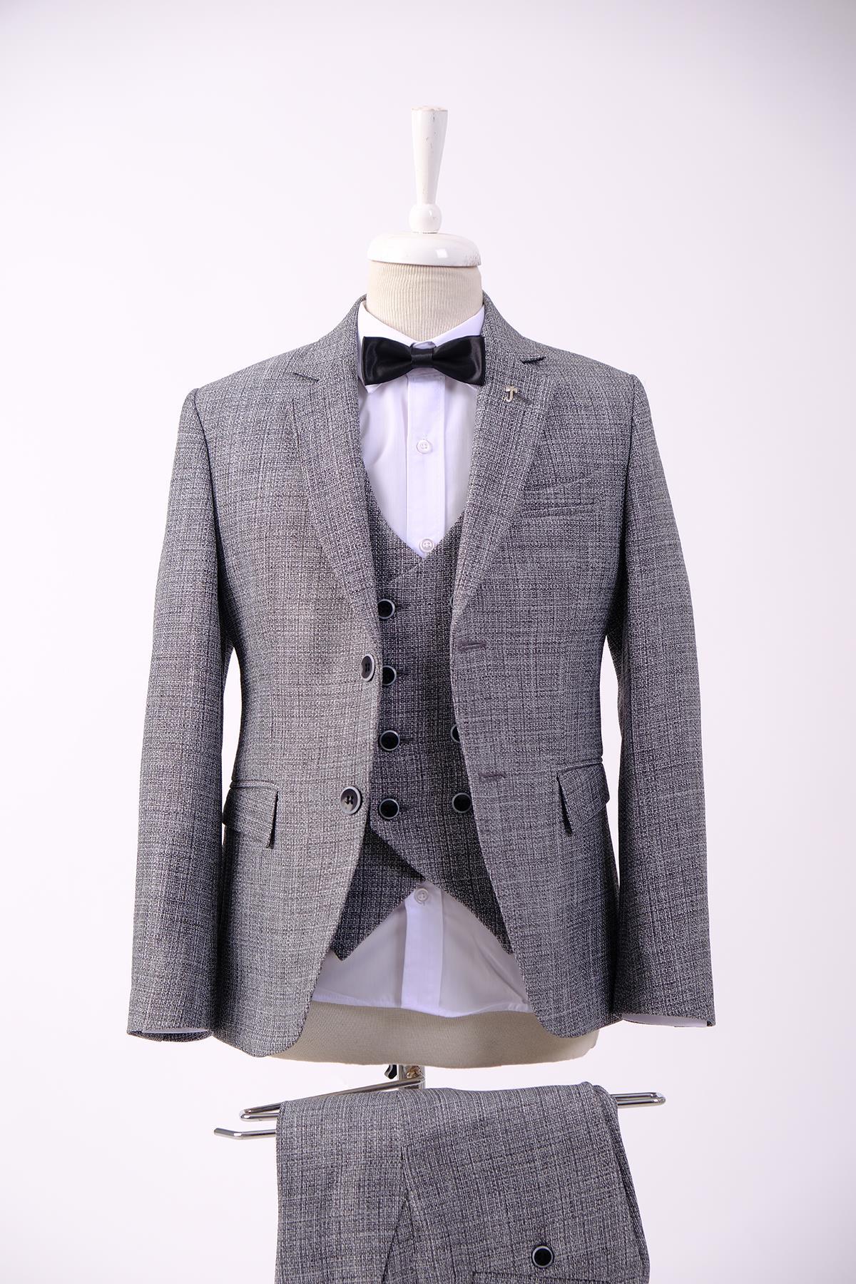 Doctor Junior Slim Fit Erkek Çocuk Üç Parça Takım Elbise