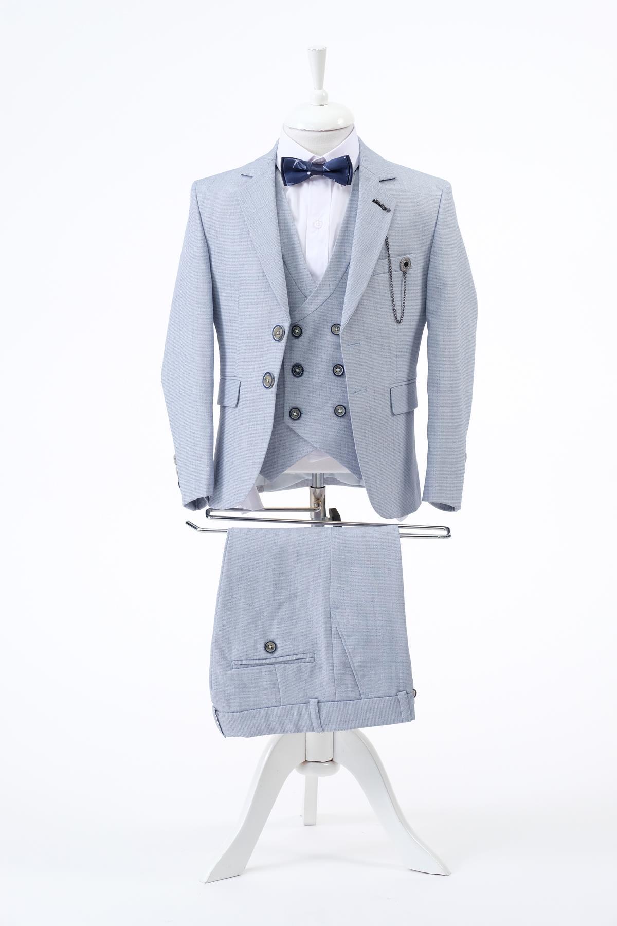 Doctor Junior Slim Fit Erkek Çocuk Zincir Detay Takım Elbise