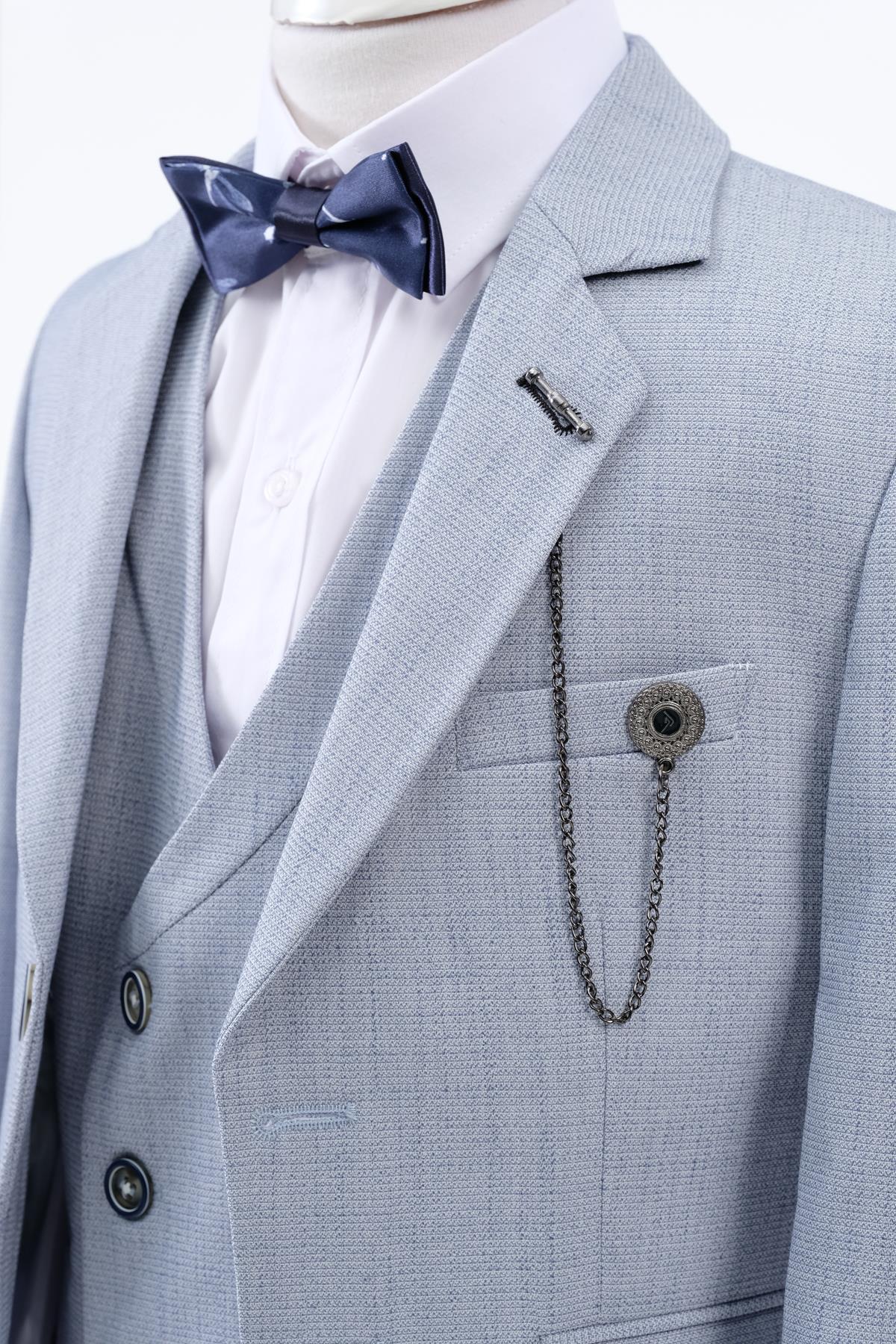 Doctor Junior Slim Fit Erkek Çocuk Zincir Detay Takım Elbise