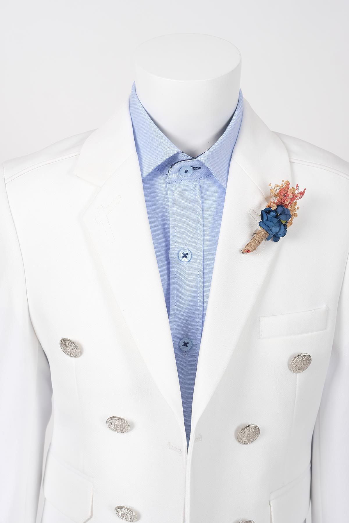 doctor junior slim fit kruvaze erkek çocuk  ceket 