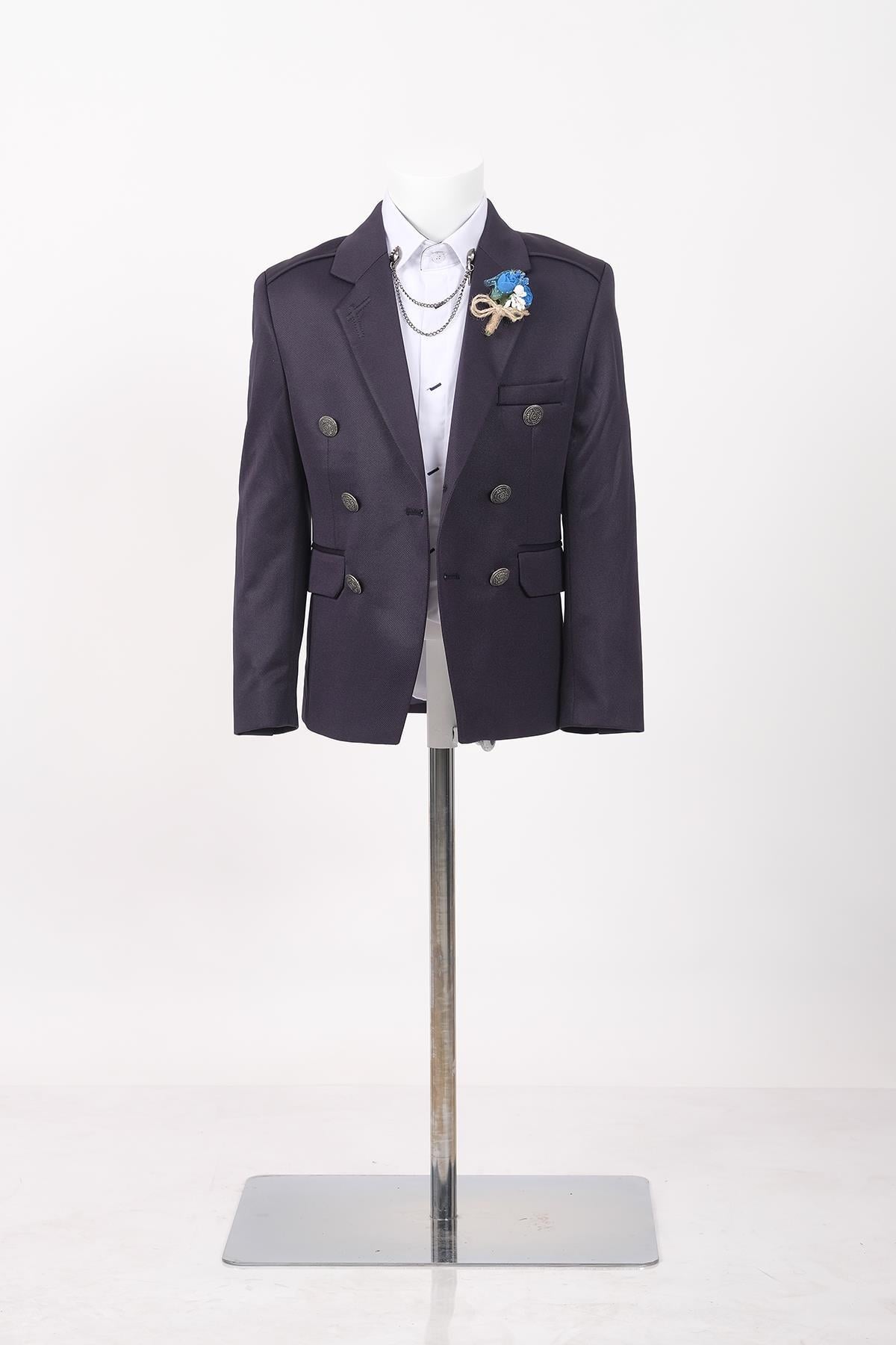 doctor junior slim fit kruvaze erkek çocuk  ceket 
