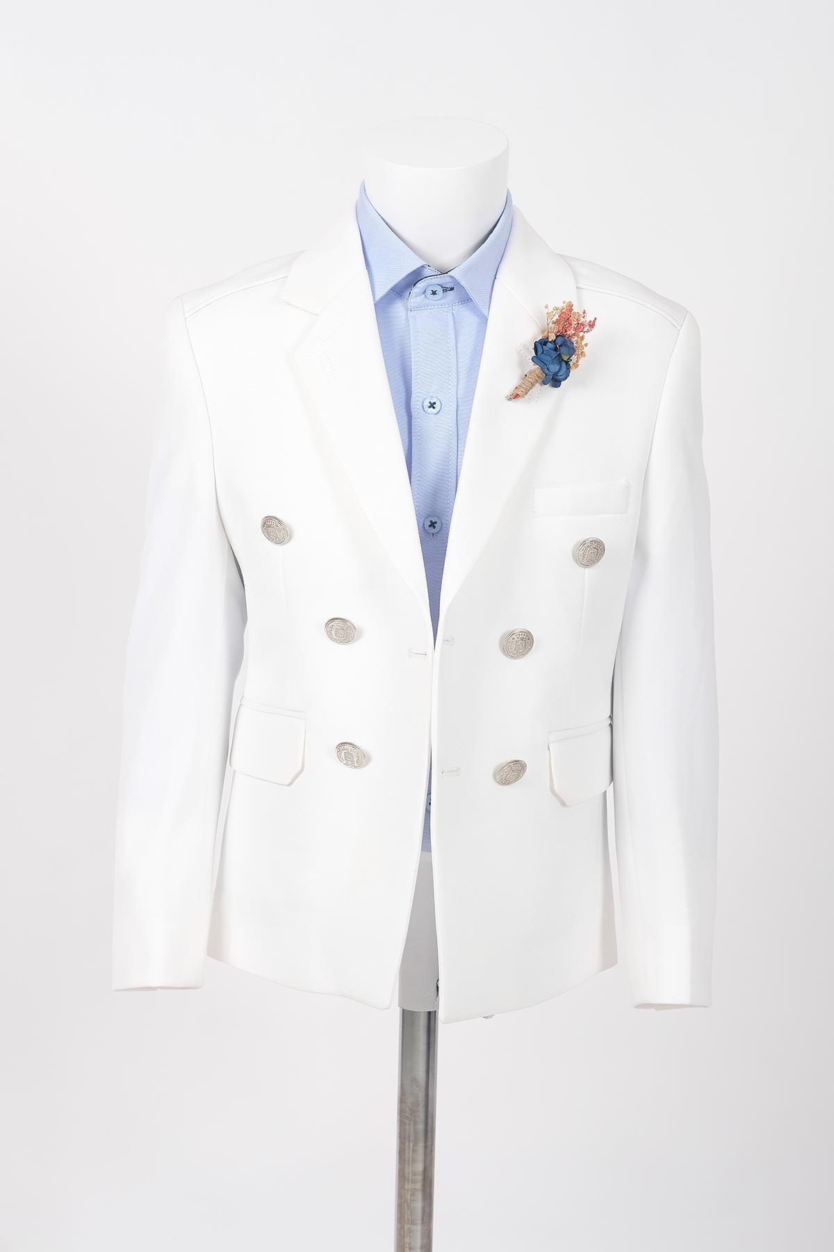 doctor junior slim fit kruvaze erkek çocuk  ceket 