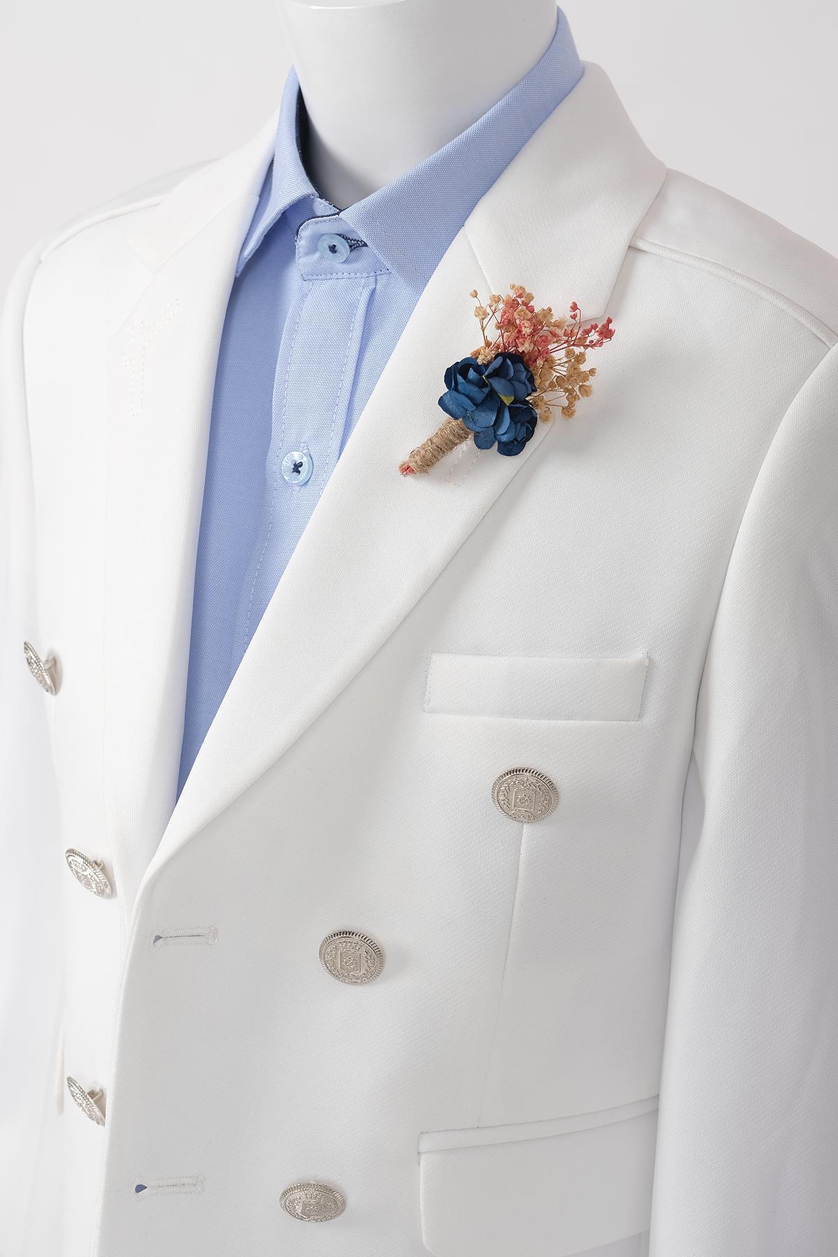 doctor junior slim fit kruvaze erkek çocuk  ceket 
