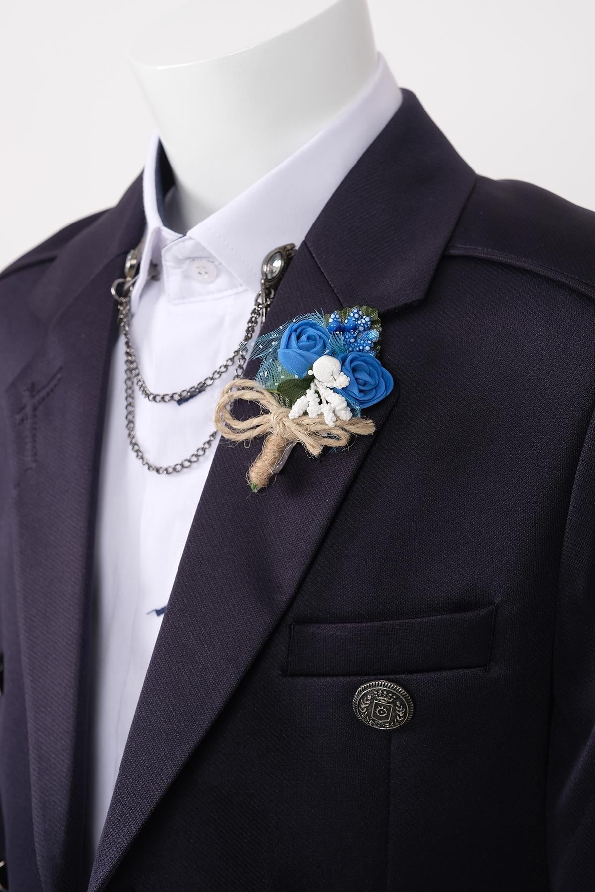 doctor junior slim fit kruvaze erkek çocuk  ceket 