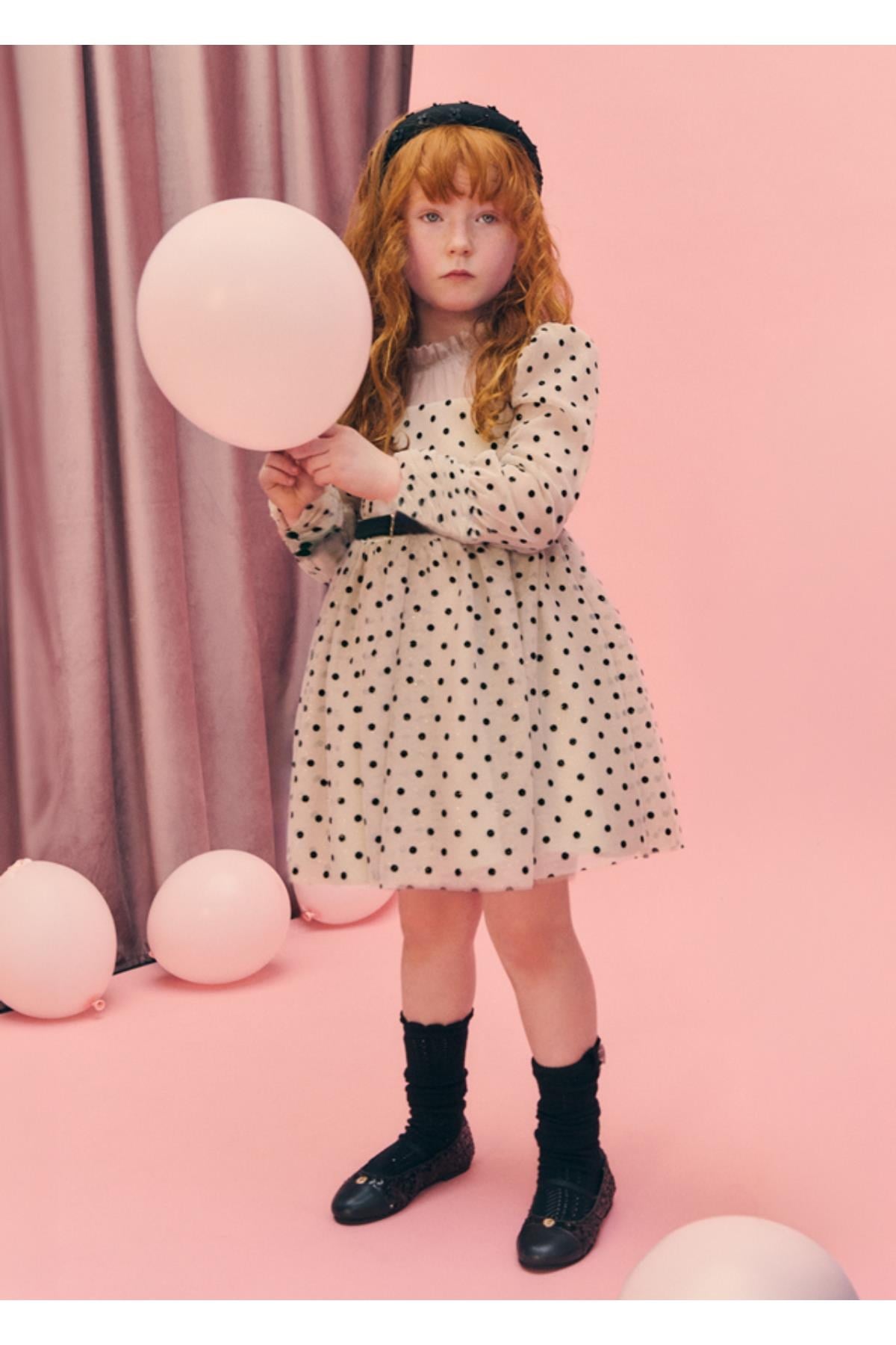 Mayoral Abel&Lula Puantiyeli Tül Kız Çocuk Elbise_mnvs5532