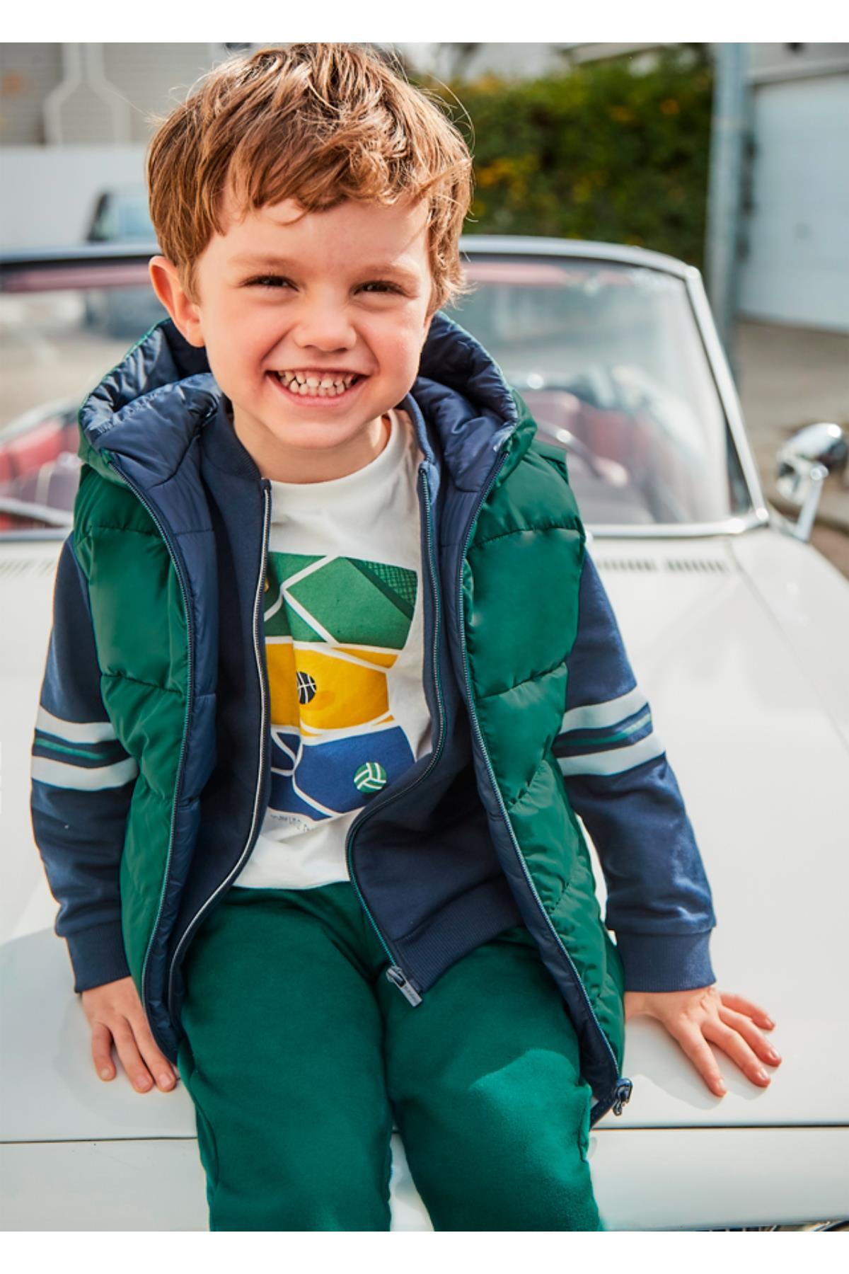 mayoral çift yüzlü kapişonlu erkek çocuk şişme yelek