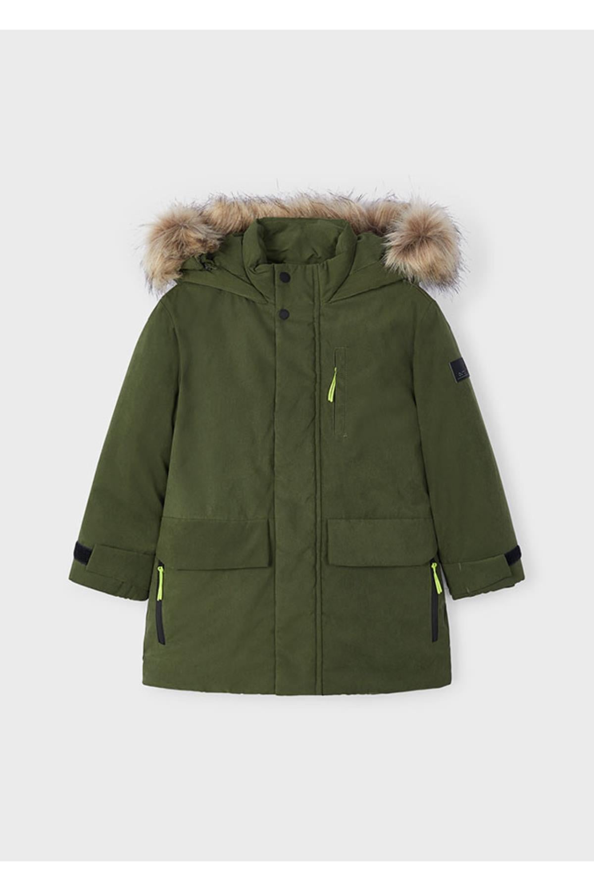 mayoral yakası kürklü erkek çocuk parka 
