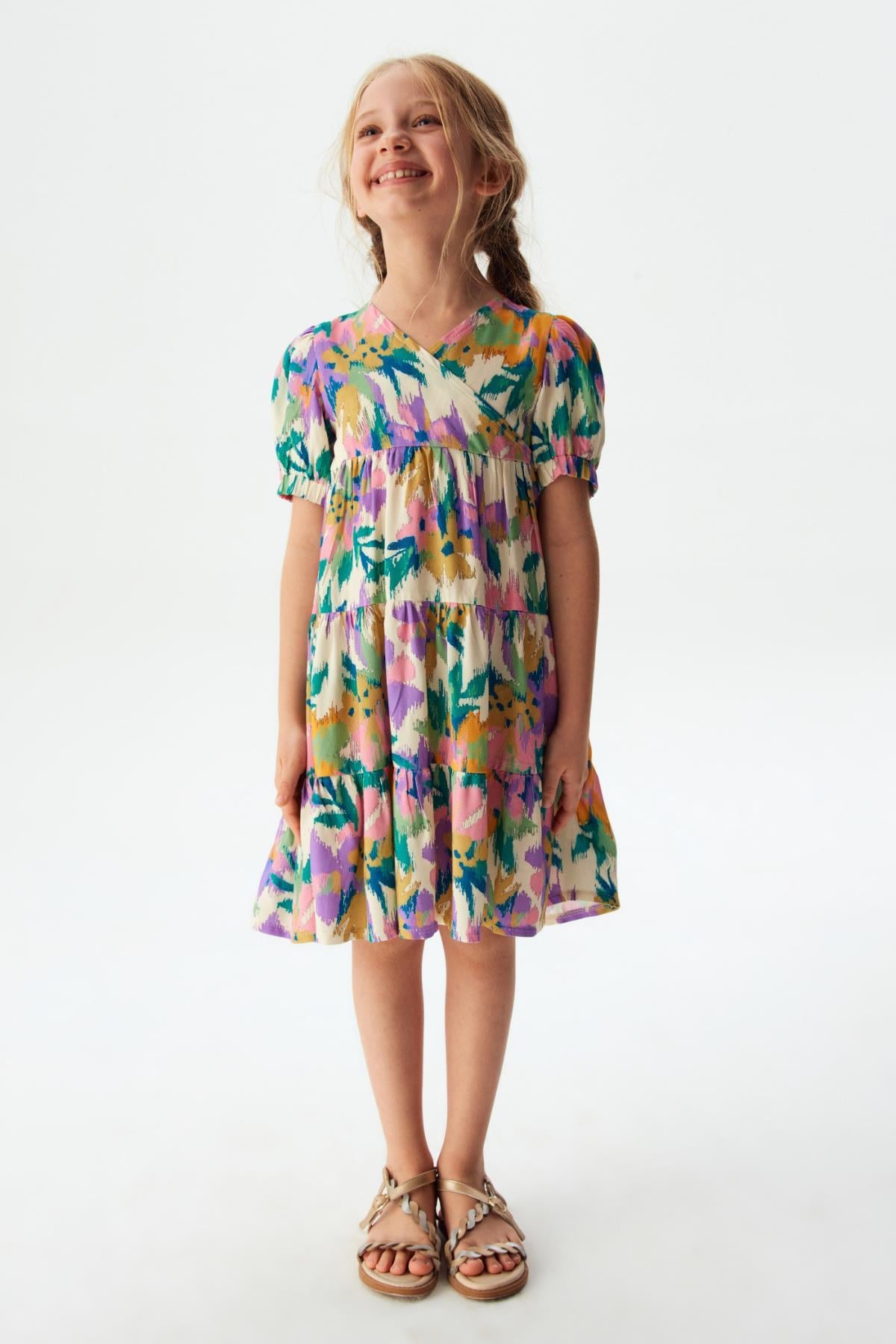 nk kids pastel kız çocuk elbise
