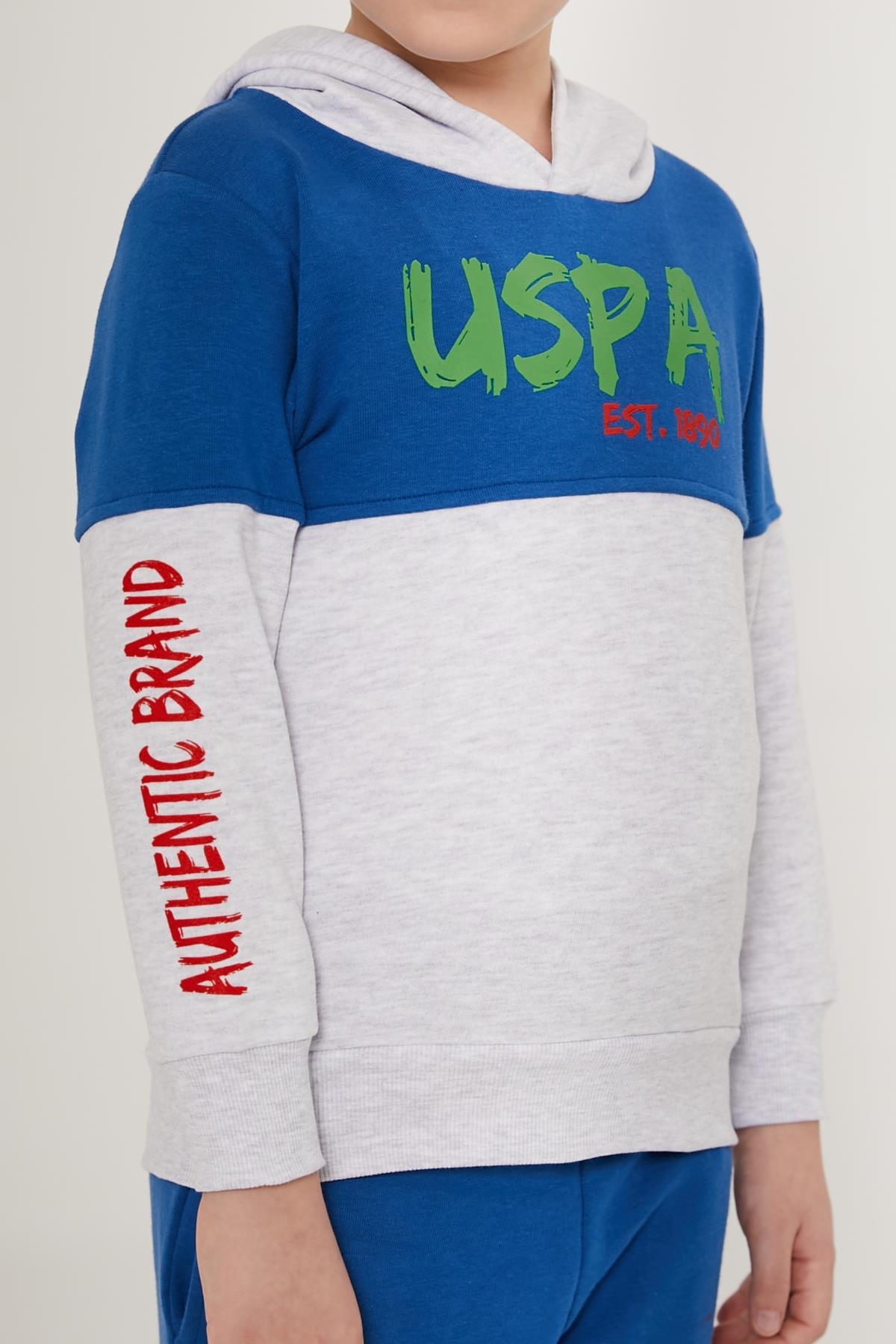 u.s. polo assn. kapüşonlu erkek çocuk eşofman takım