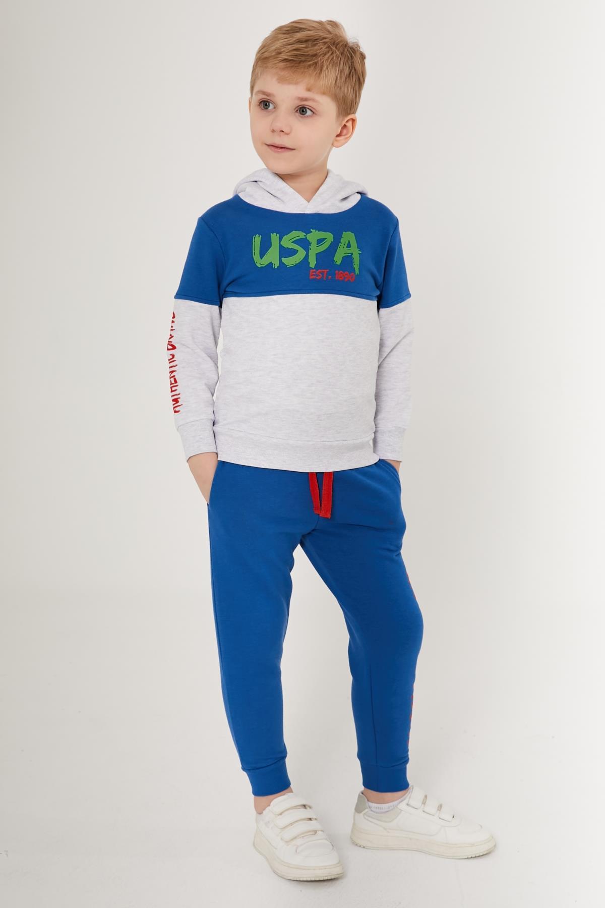 u.s. polo assn. kapüşonlu erkek çocuk eşofman takım
