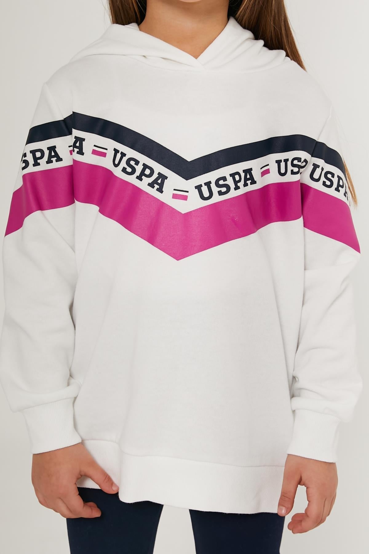 u.s. polo assn. kız çocuk kapüşonlu eşofman takımı