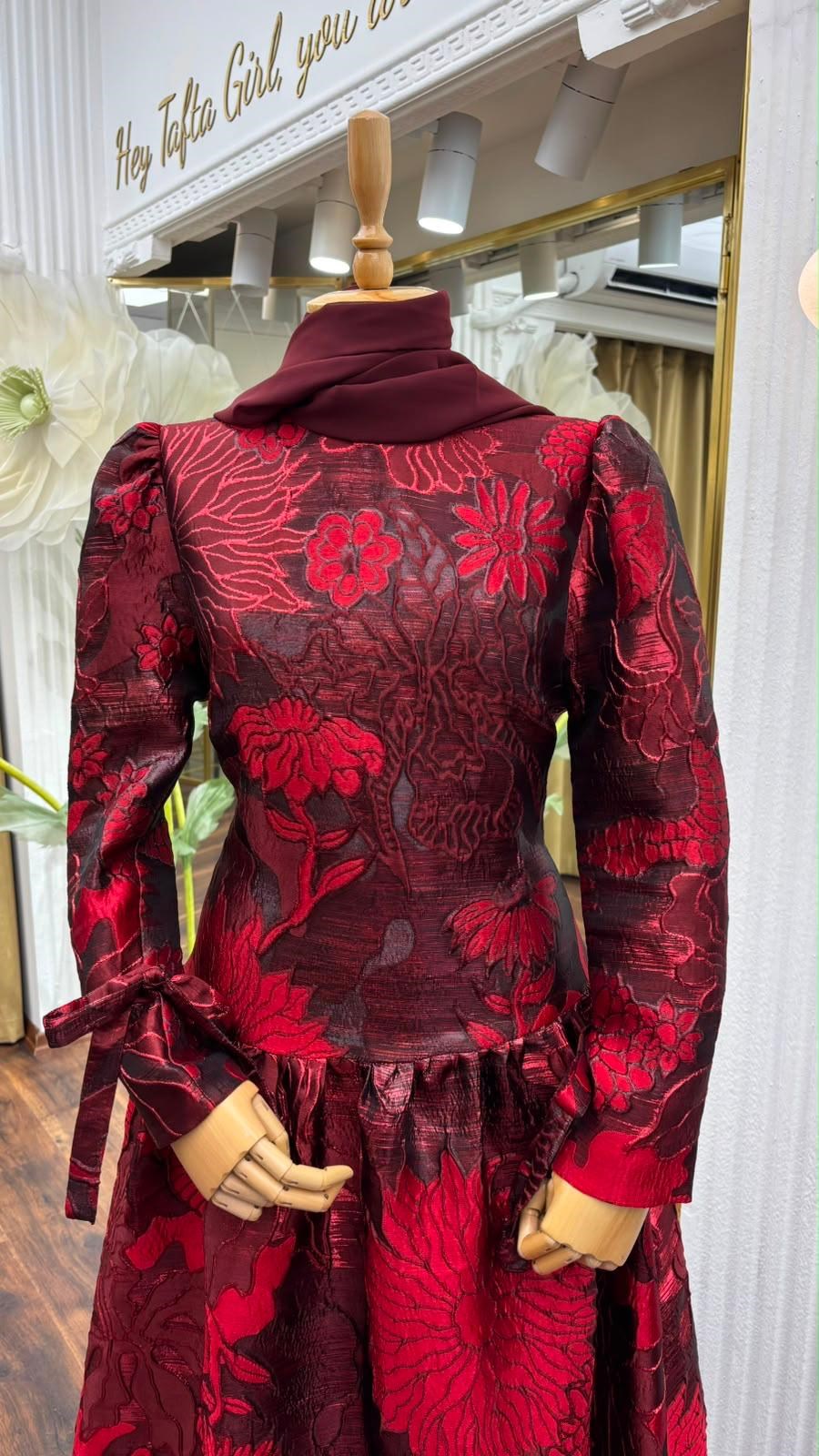 Bordo Rose Elbise