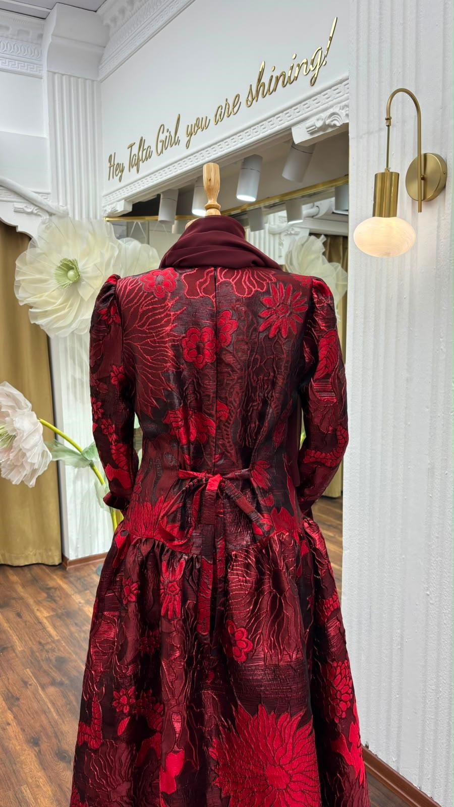 Bordo Rose Elbise