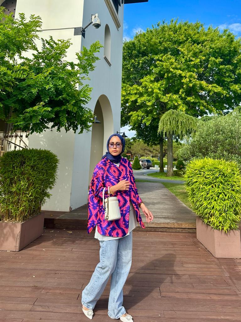 Colorful İpek Kapitone Ceket Morcivert