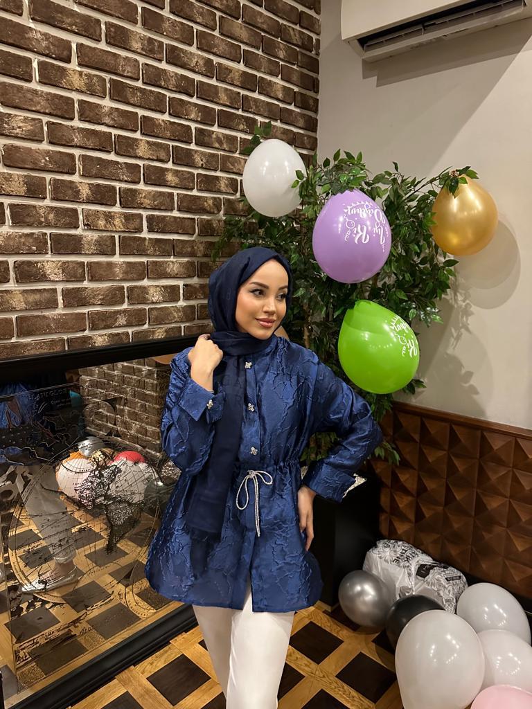 Perla Bluz Gece Mavisi