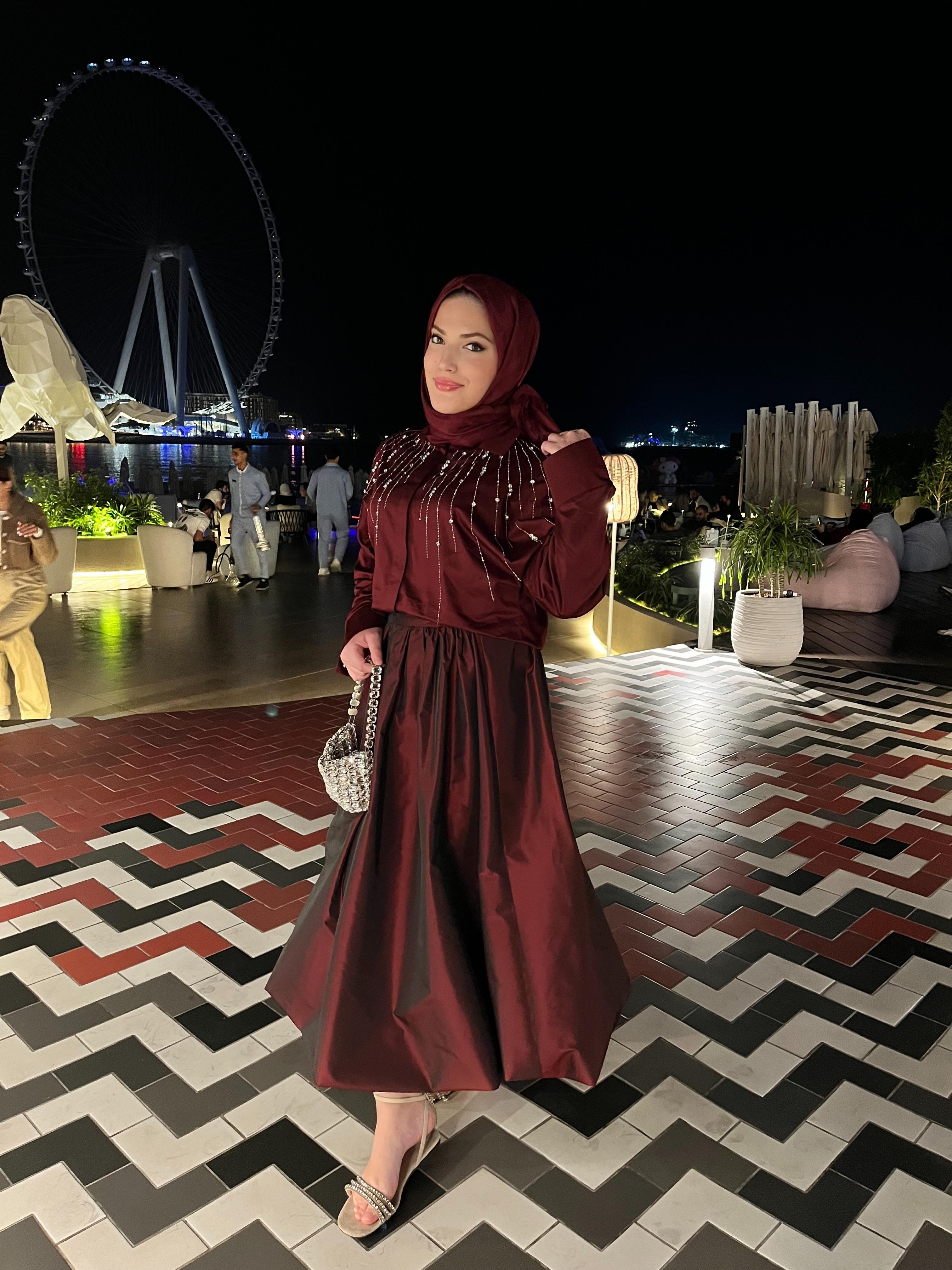 Tafta Balon Etek Vişne