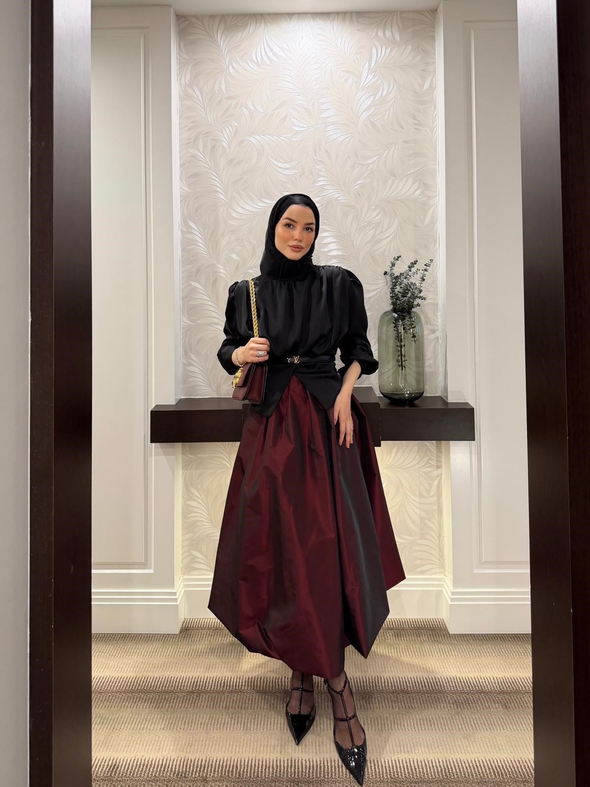 Tafta Balon Etek Vişne