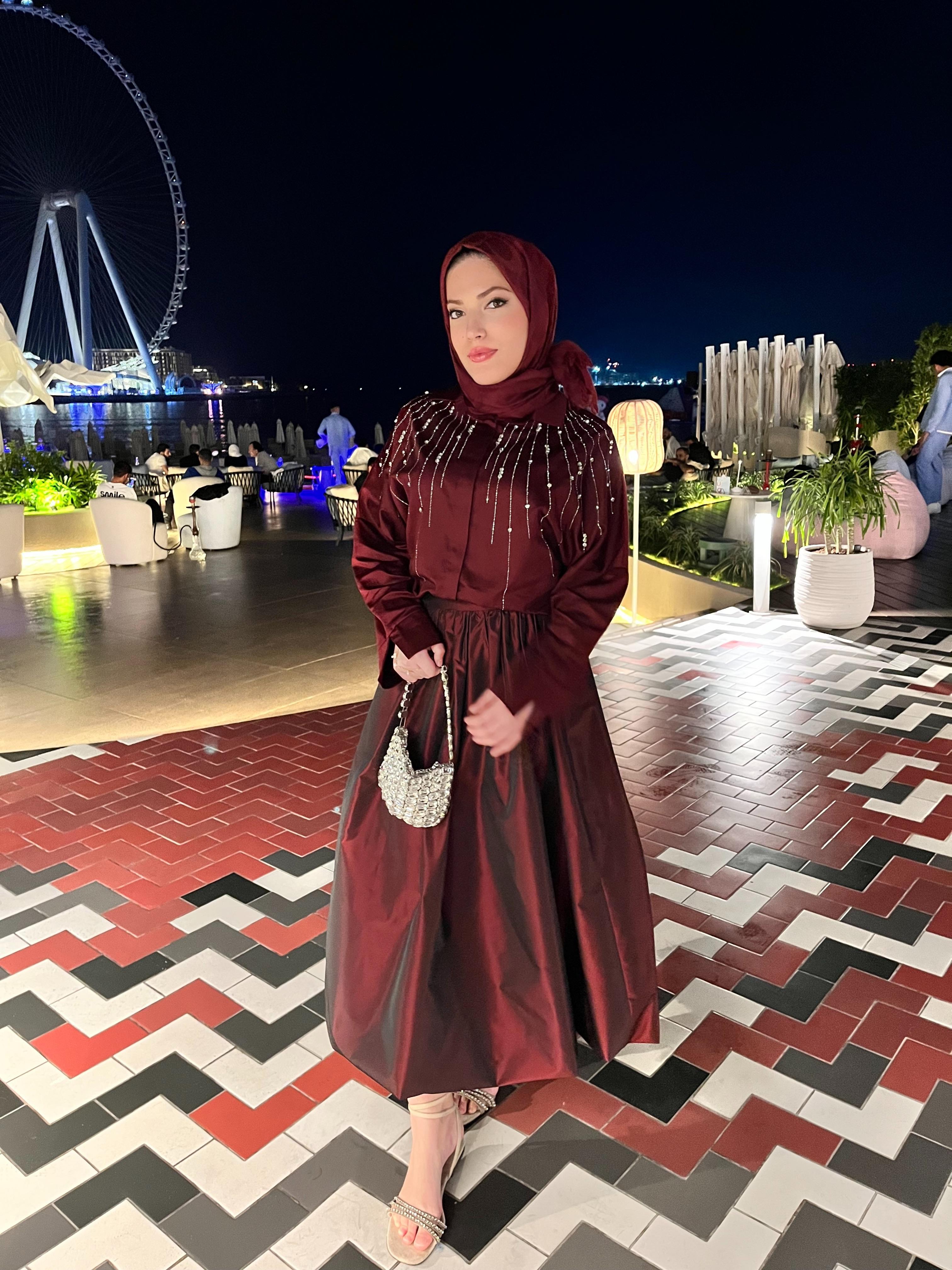 Tafta Balon Etek Vişne