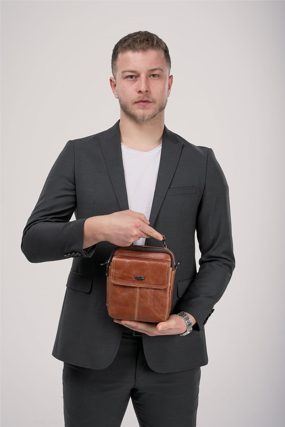 ÇÇS 31606 Hakiki Deri Askılı Çanta
