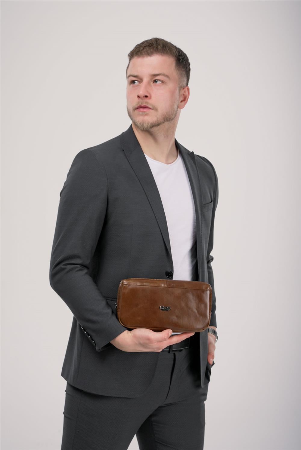ÇÇS 31612 Hakiki Deri El Çantası