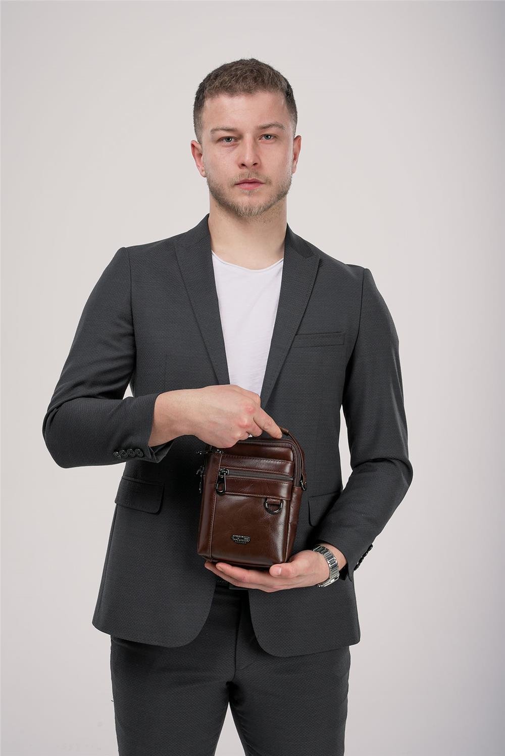 ÇÇS 31615 Hakiki Deri Askılı Çanta